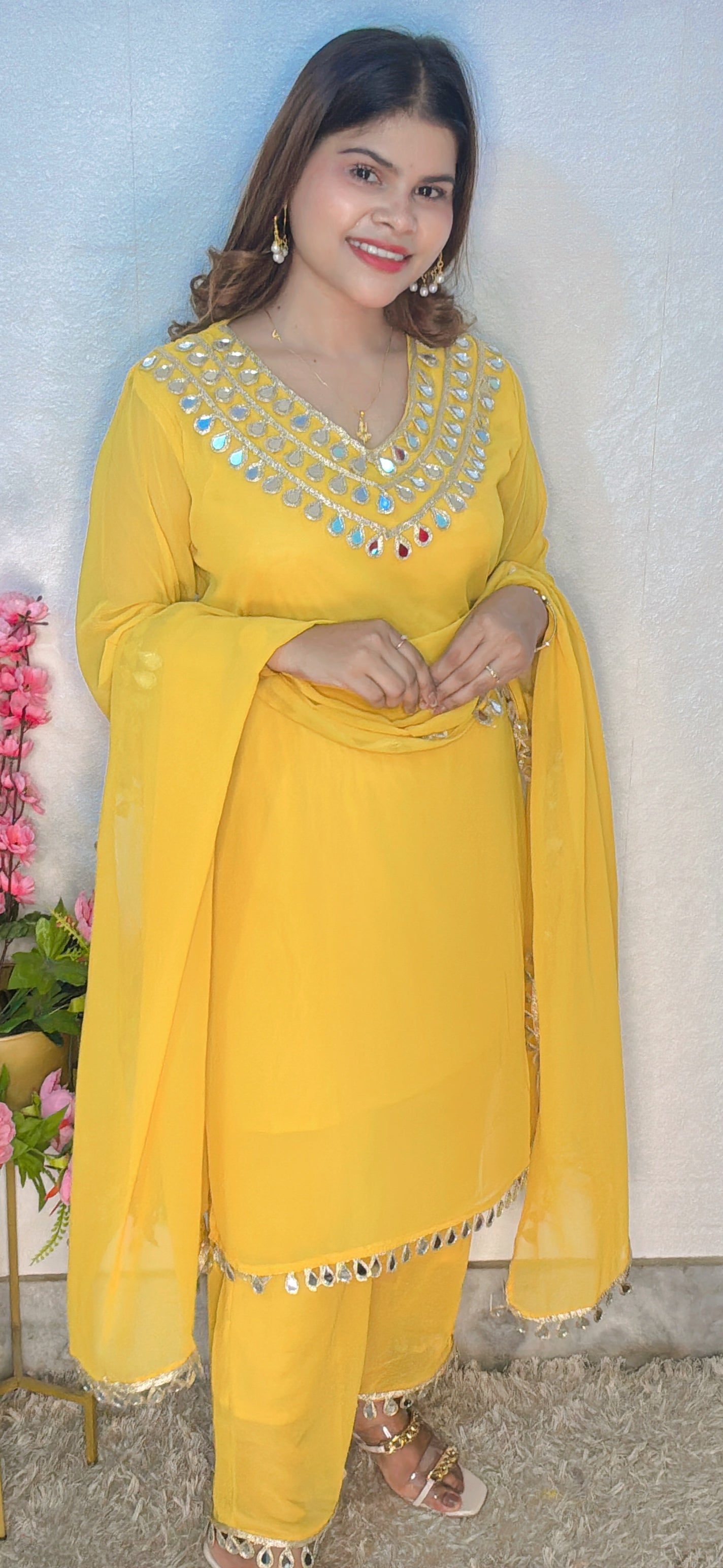 Mirror Work Georgette Suit Set