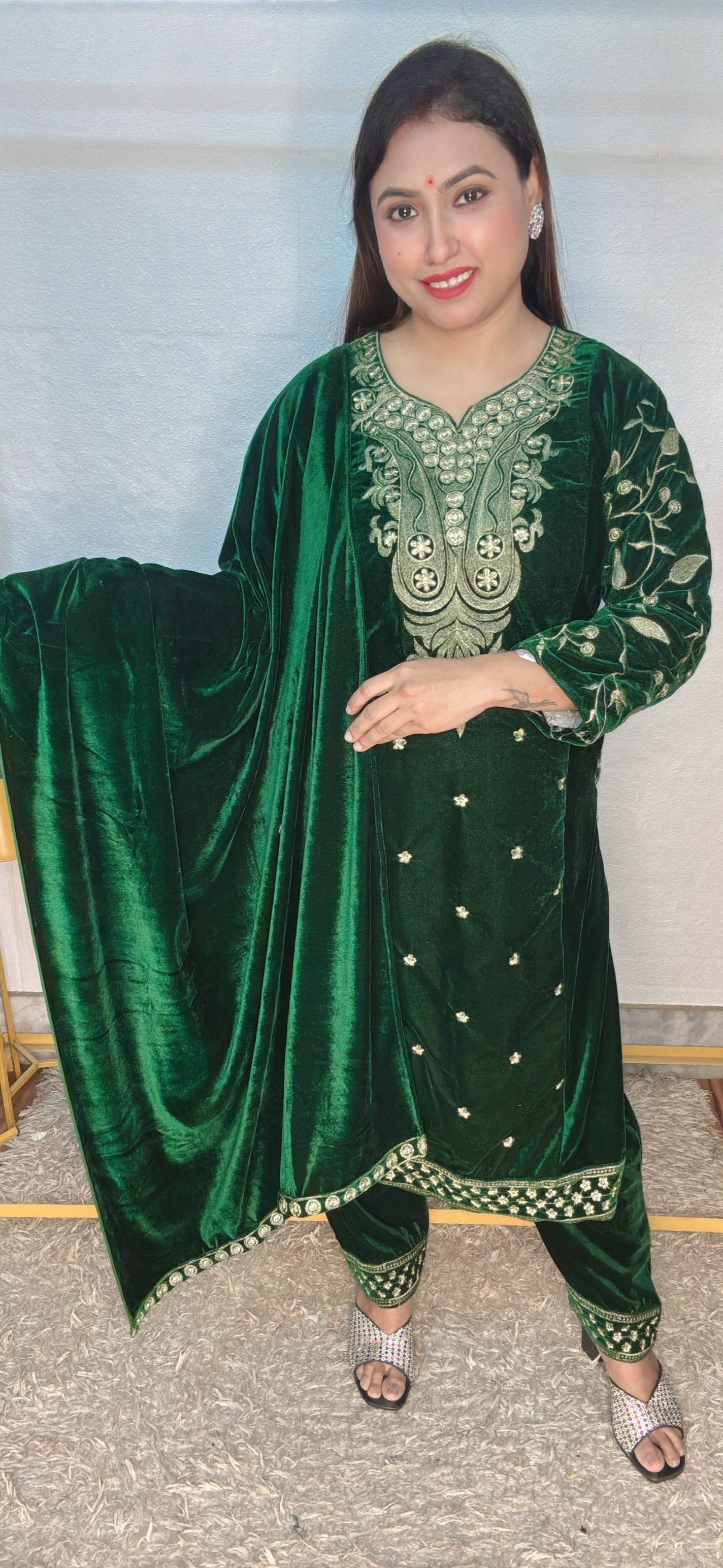 Velvet Machine Work Embroidery