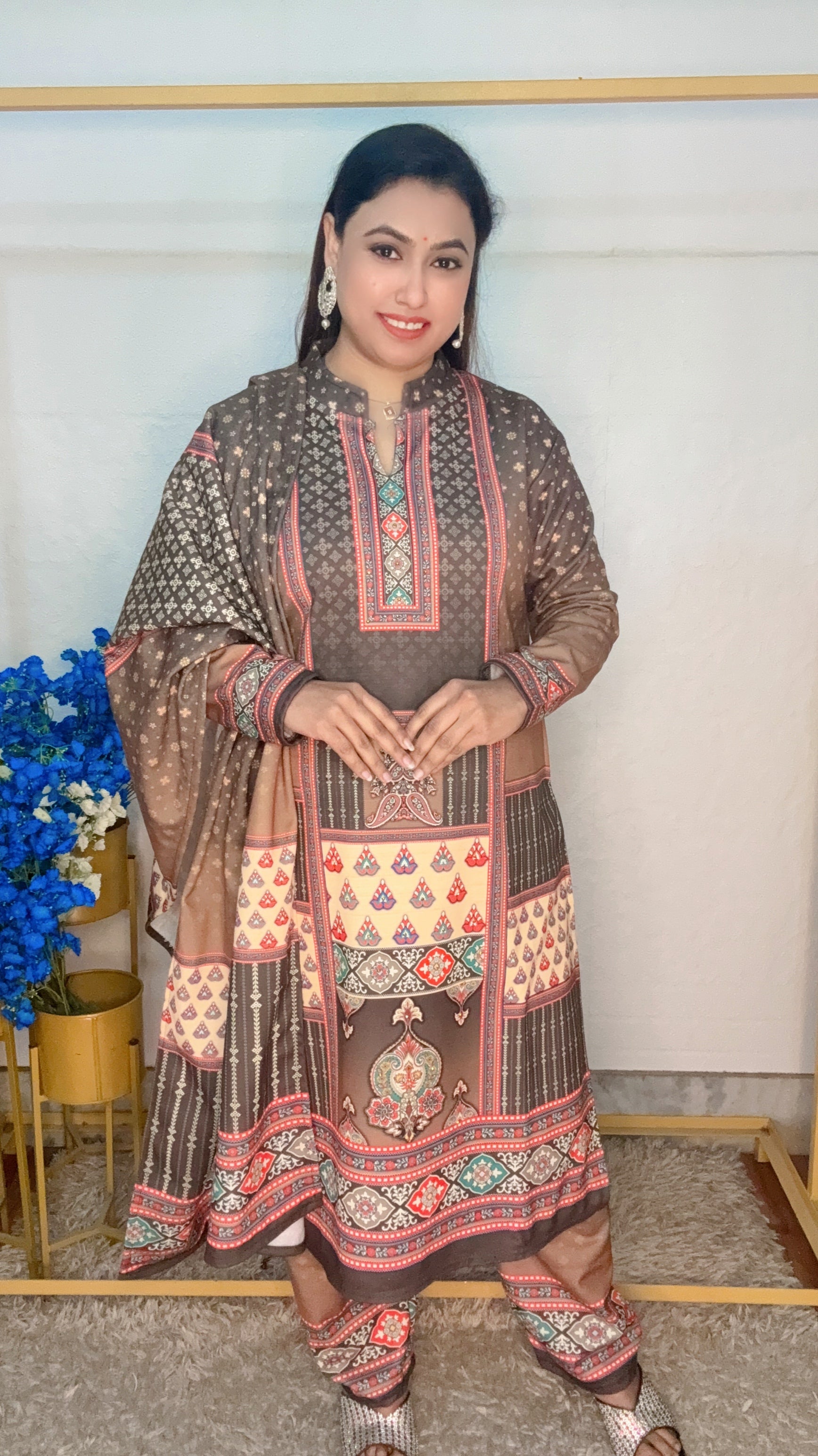 Premium Warm Wollen 3pcs Suit Multicolour