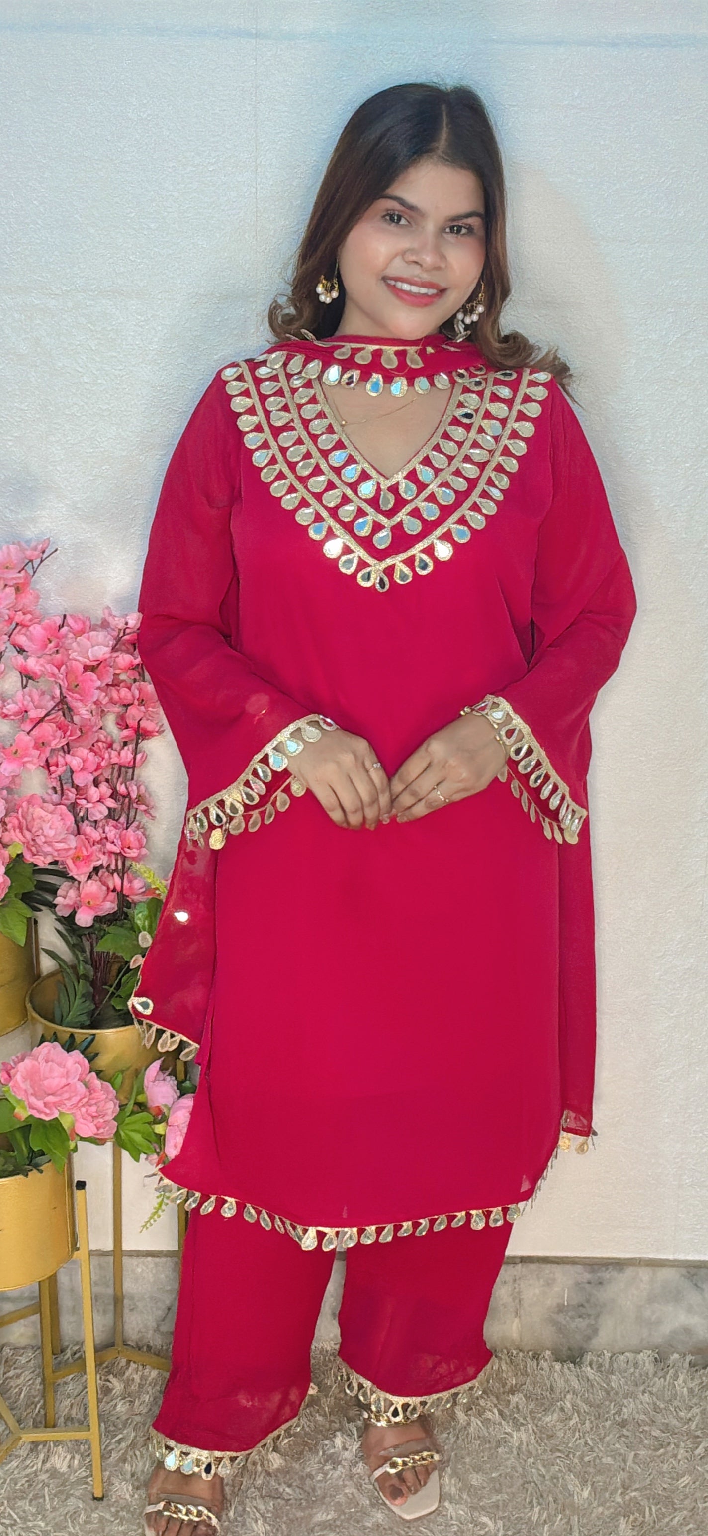 Mirror Work Georgette Suit Set