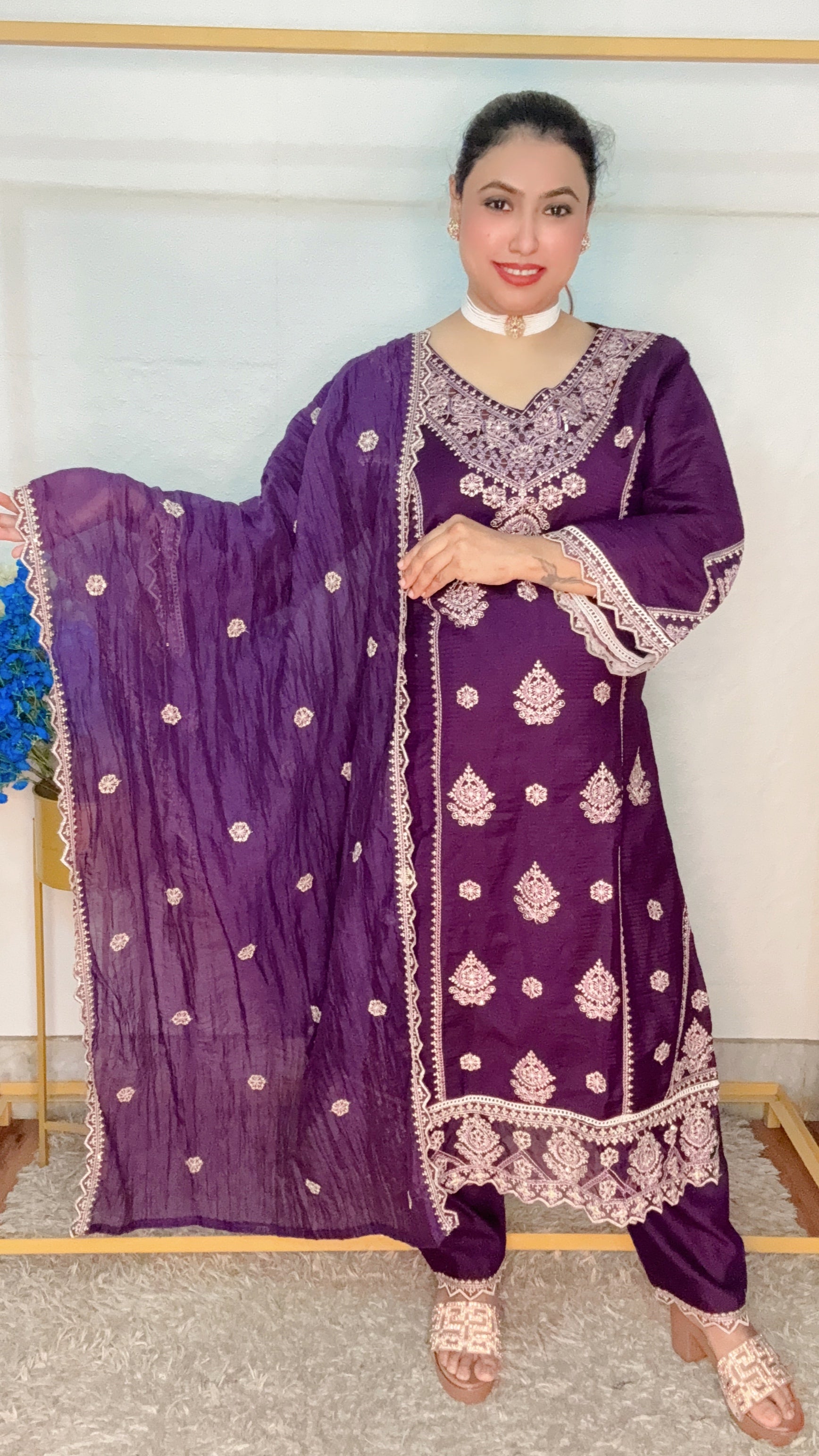Designer party wear suit set