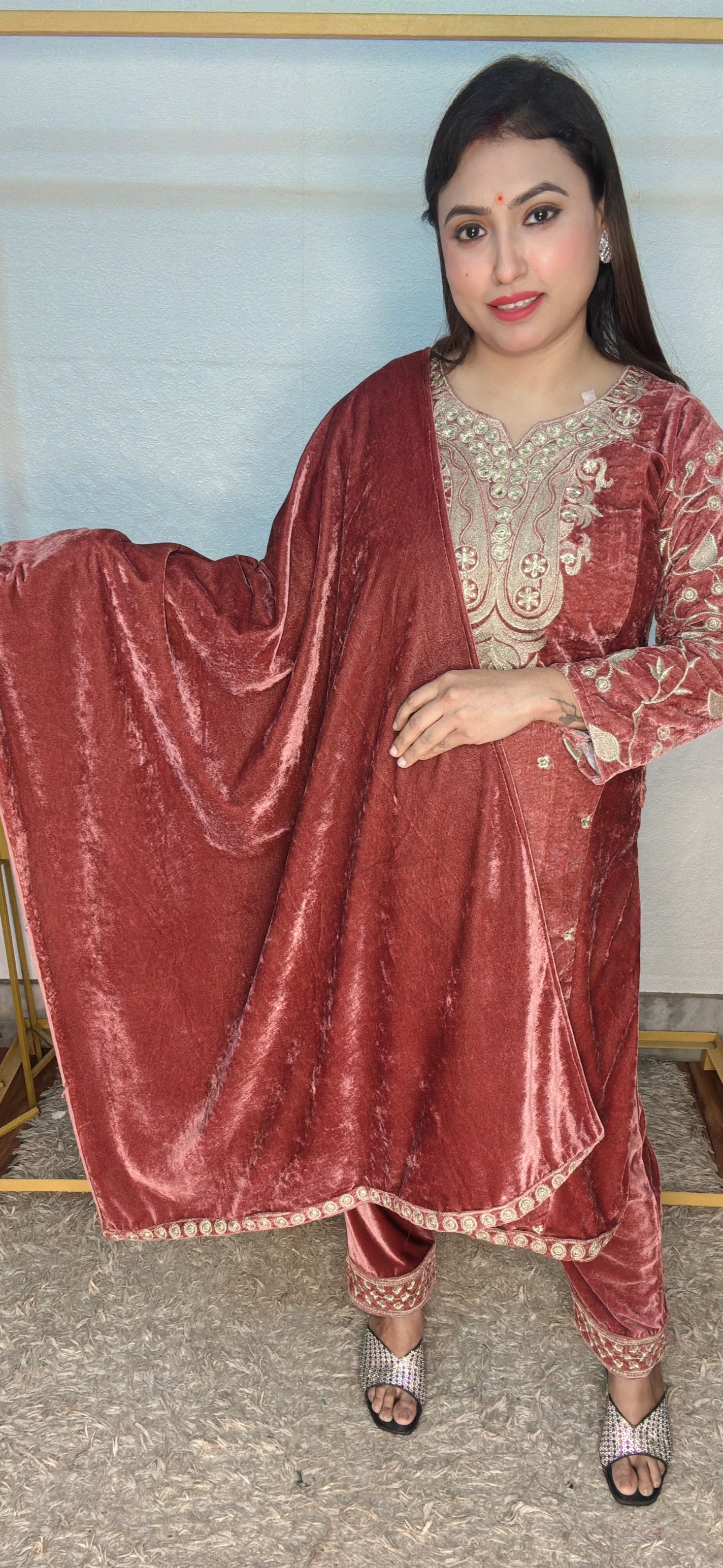 Velvet Machine Work Embroidery