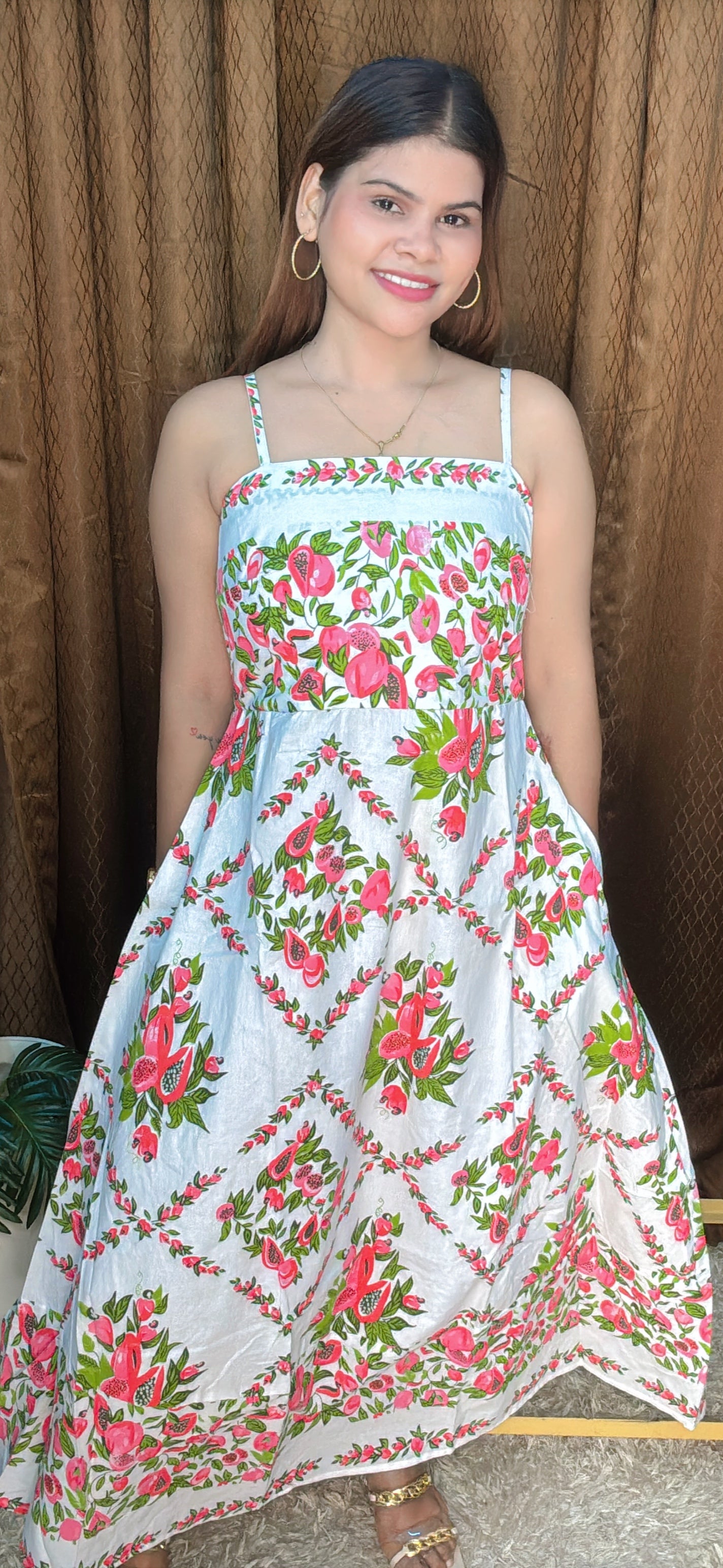Blossom Breeze Cotton Full Length Dress