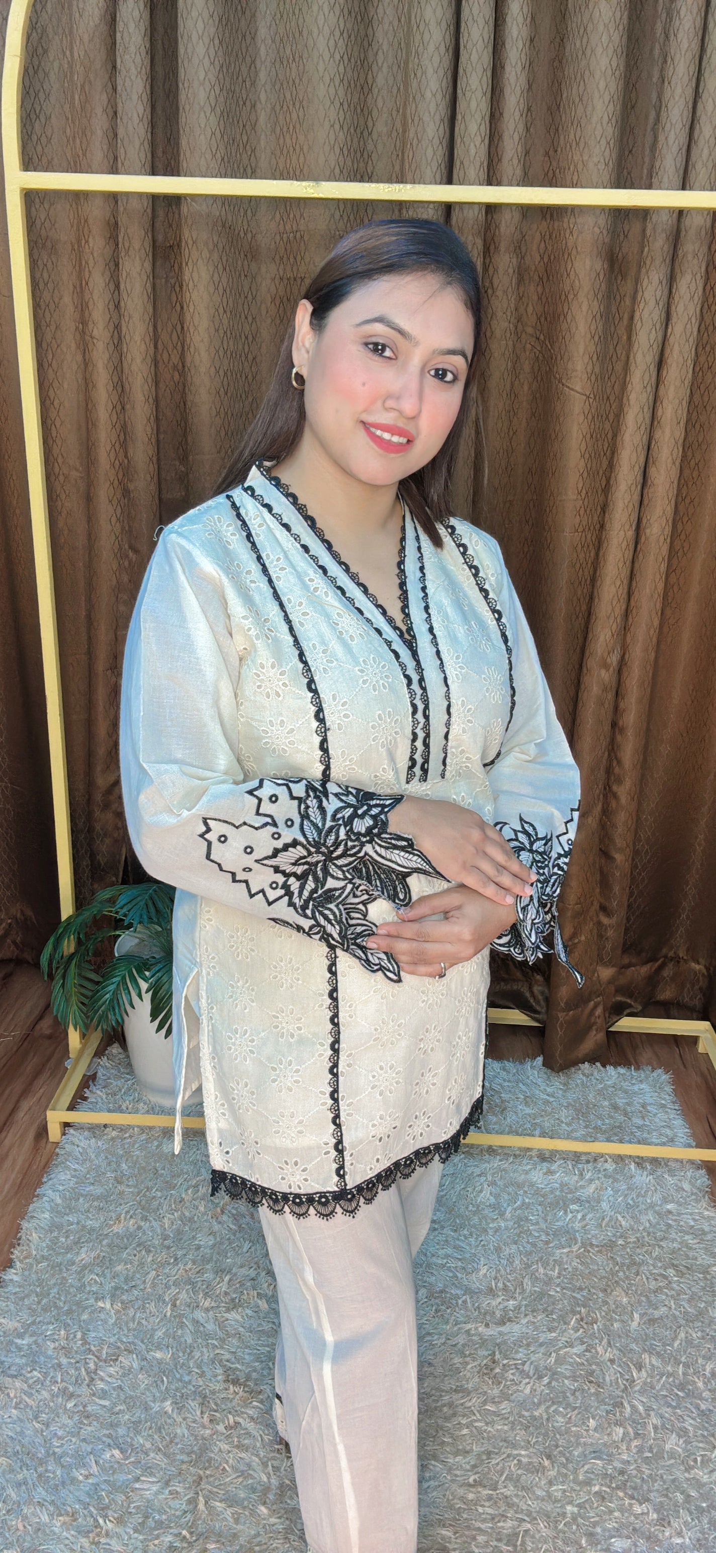 Stylish Chefley Work Cord With Scalping Cut Work sleeves