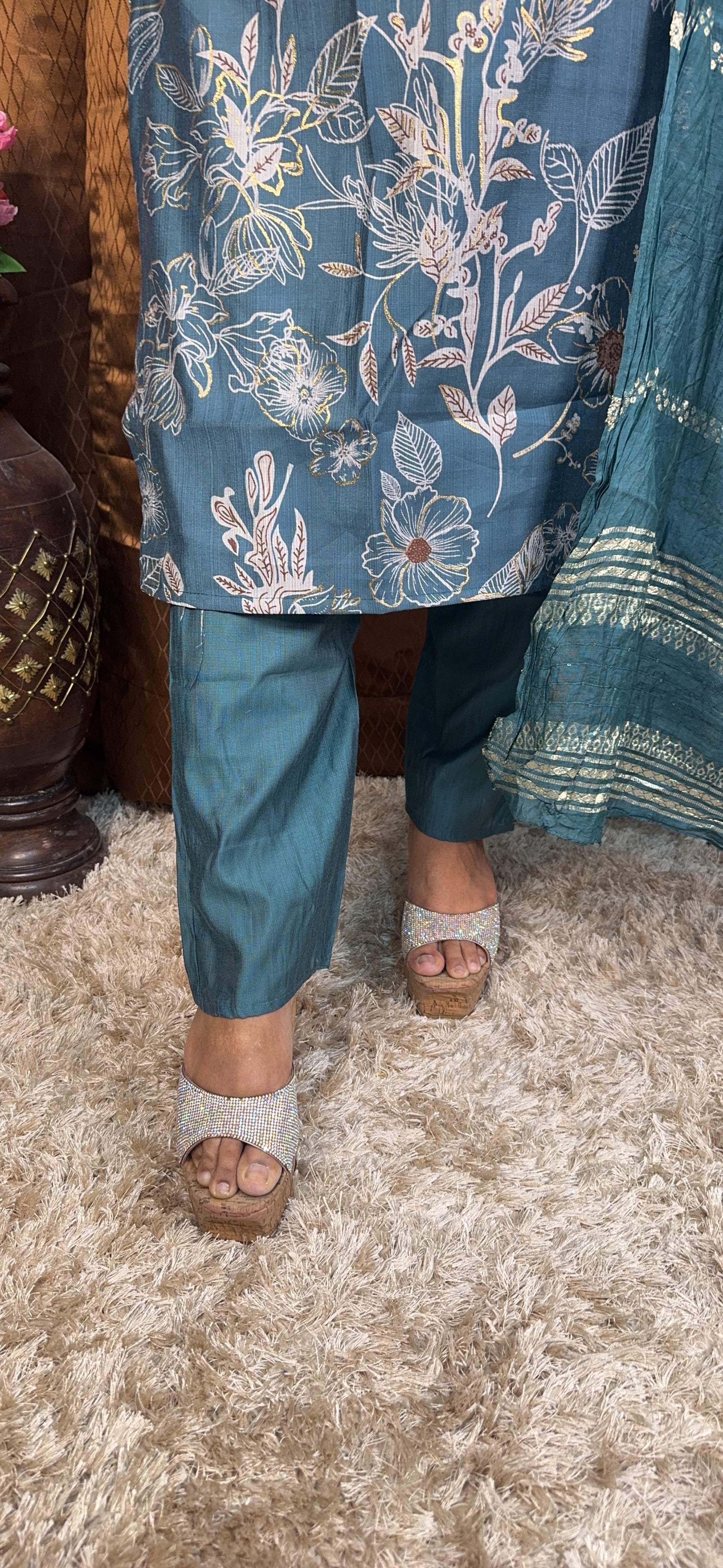 Round Neck Digital Printed Suit Set