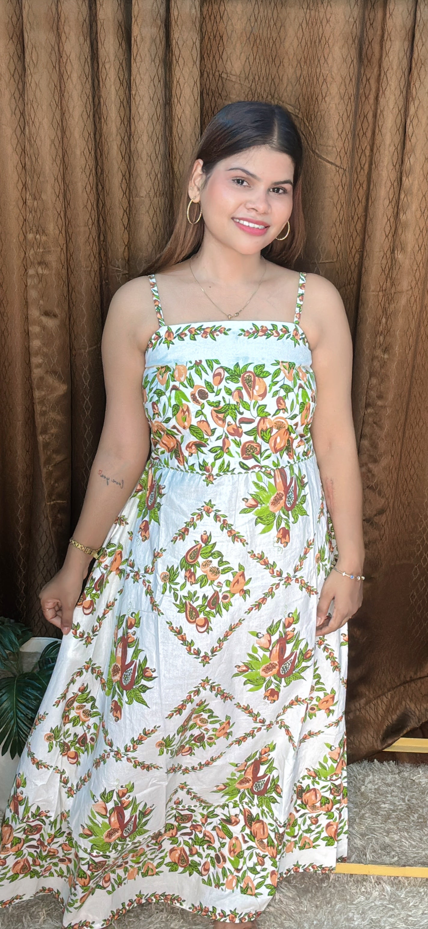 Blossom Breeze Cotton Full Length Dress