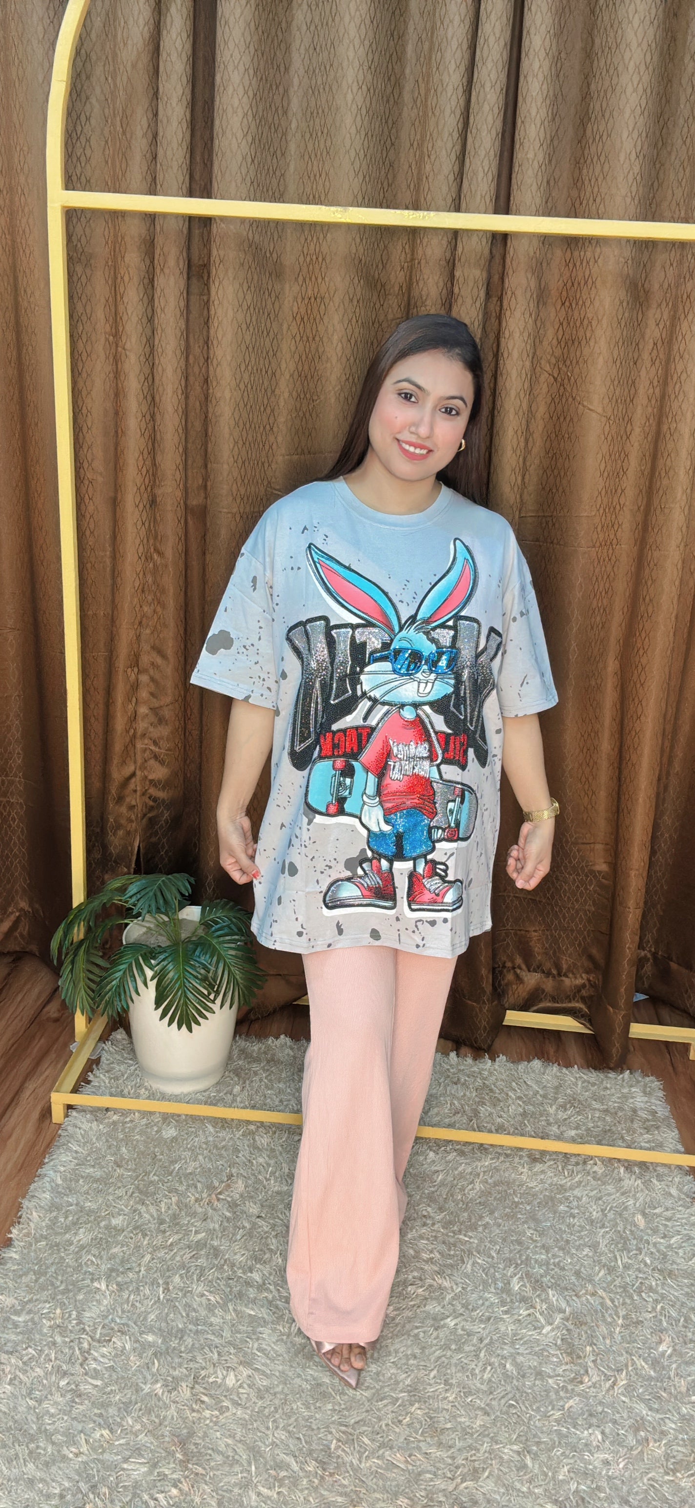 Cartoon Printed Over Size T Shirts