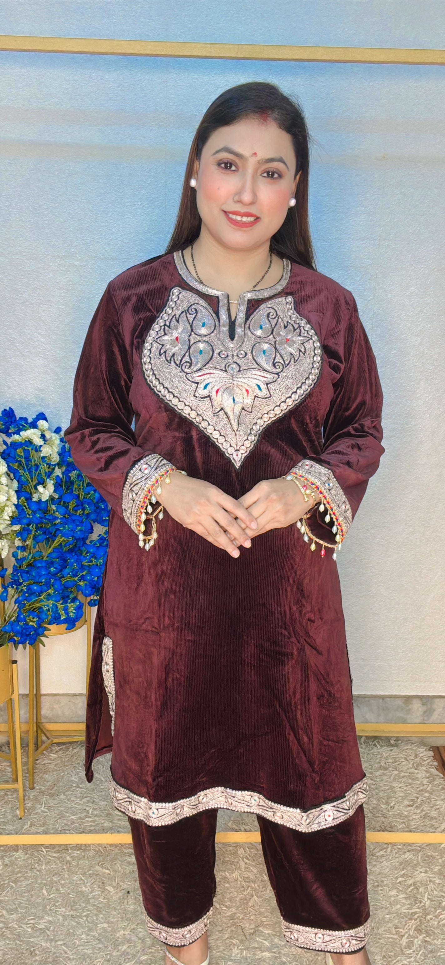 Zari work warm cordset