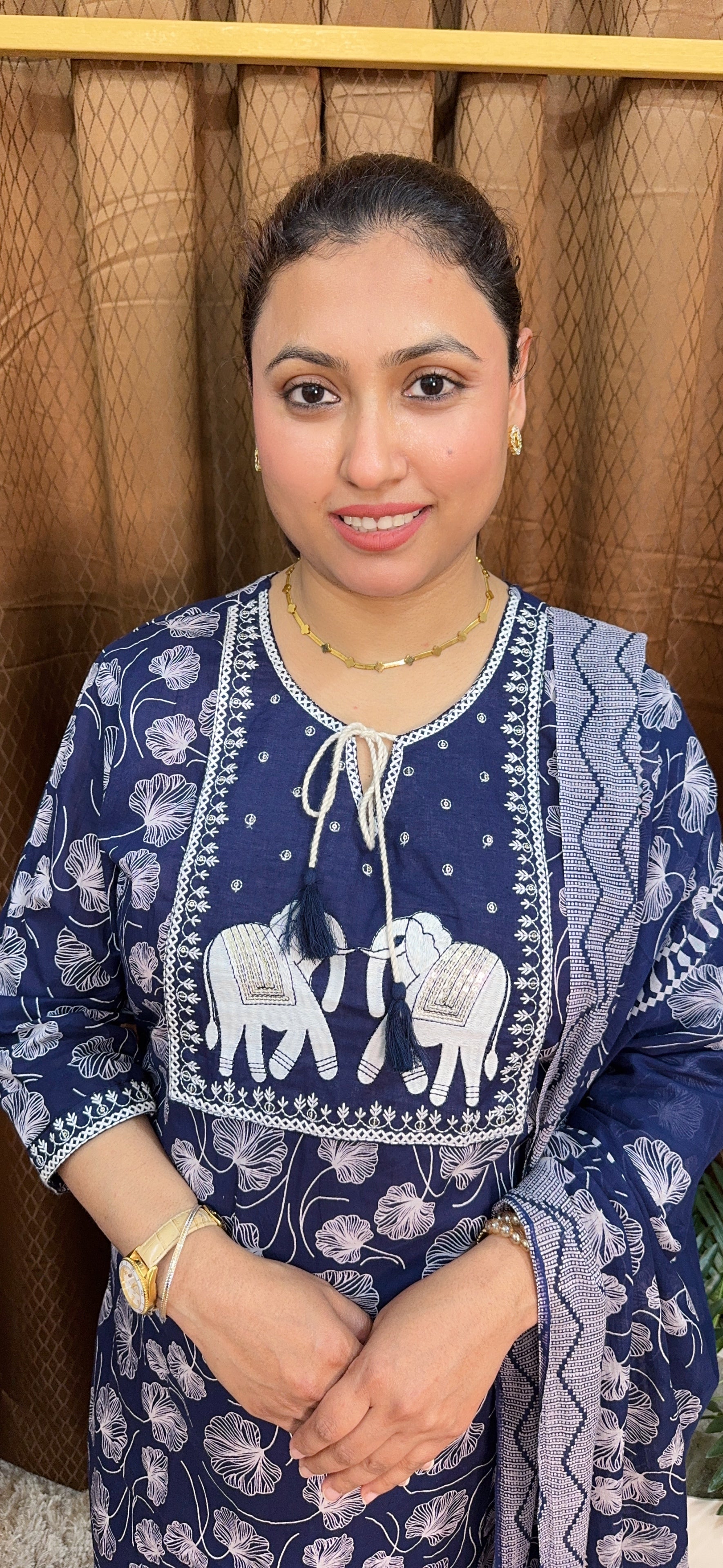 Haathi Pach Work Pure Cotton Digital Printed Suit Set With Dupatta