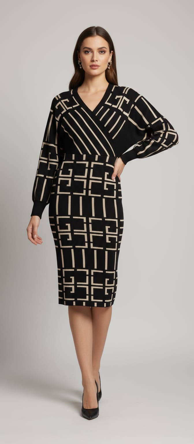 Geometrical Print dress