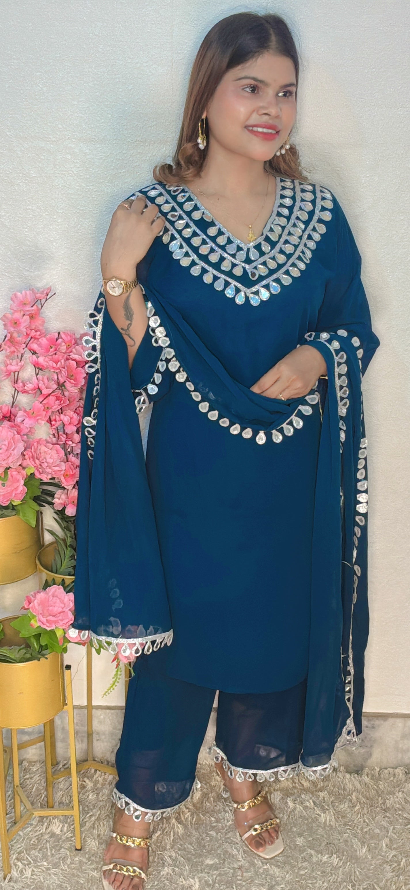 Mirror Work Georgette Suit Set
