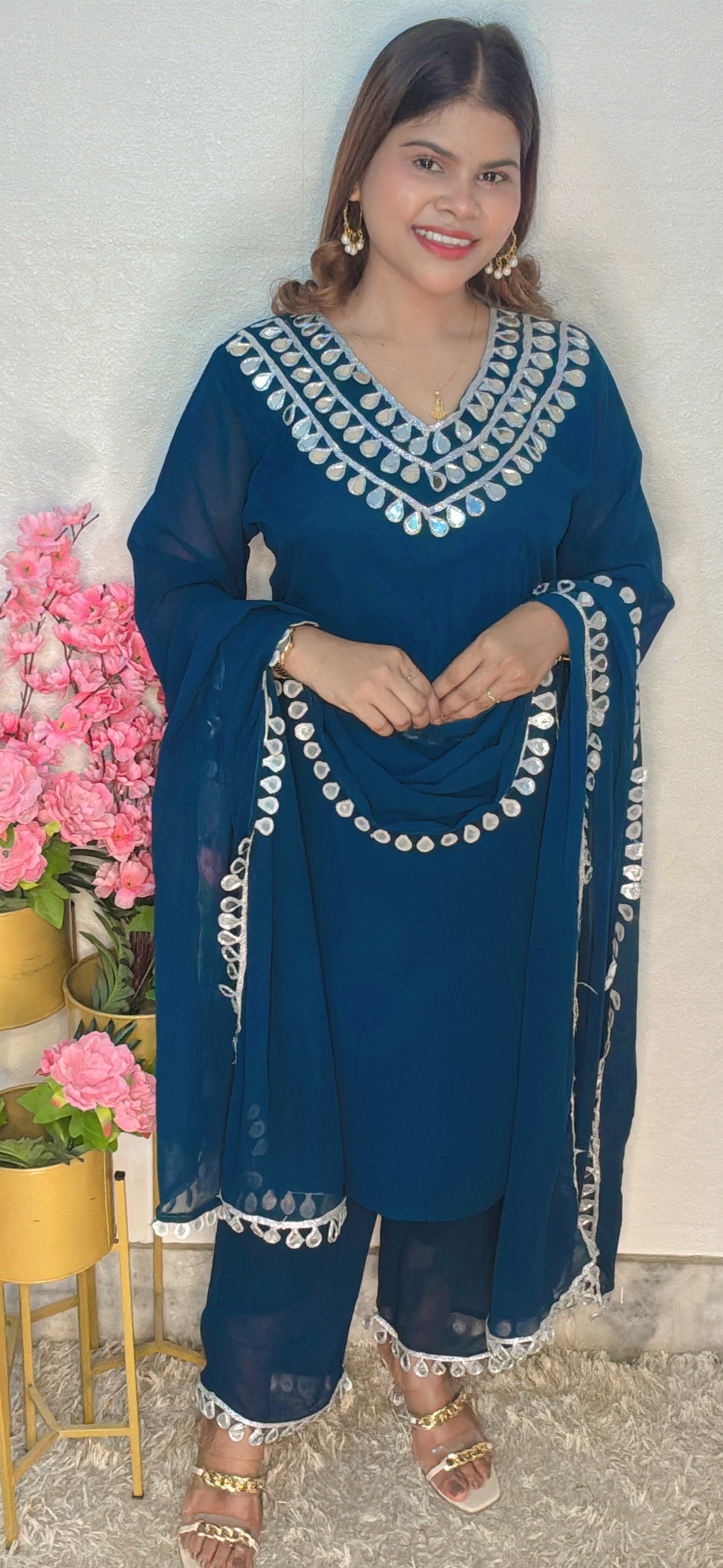 Mirror Work Georgette Suit Set