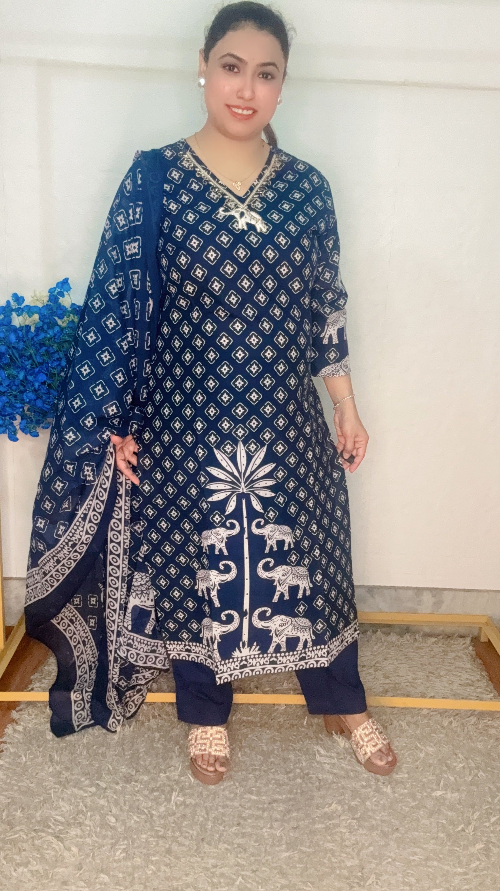 Elephant Design Pure Cotton Suit Set