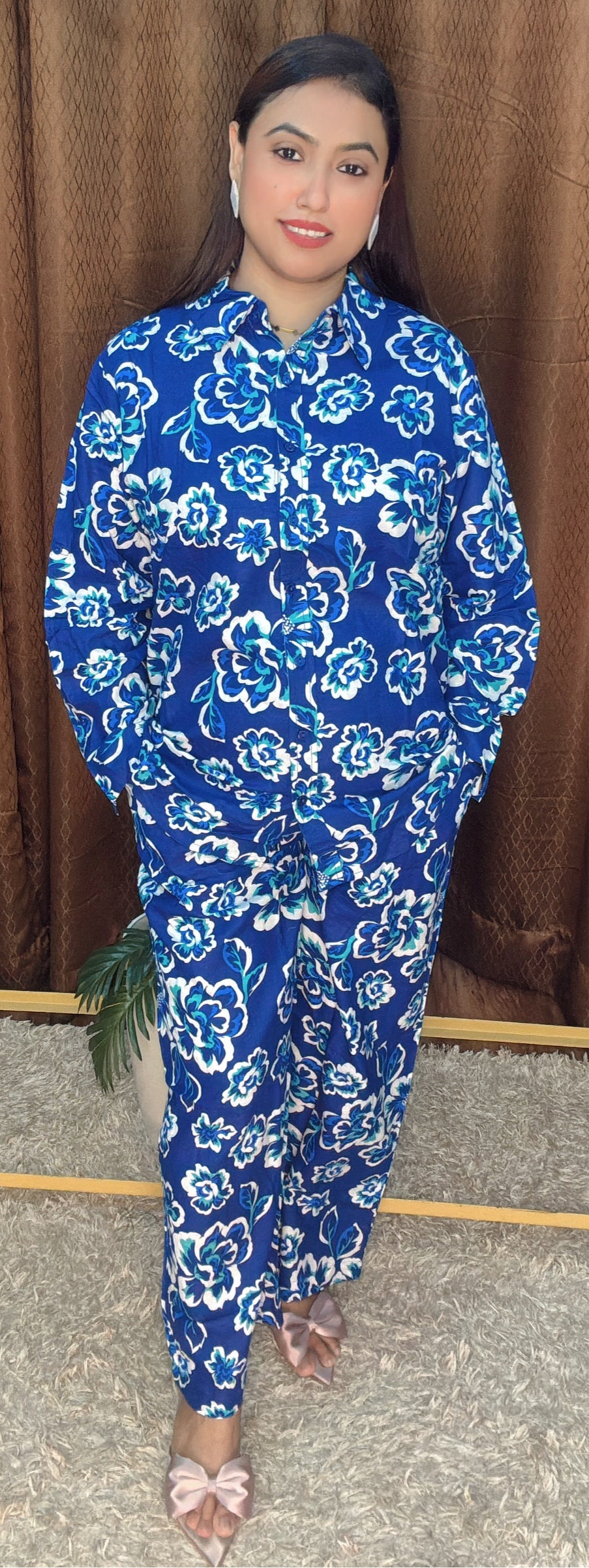 Digital floral print cord sets