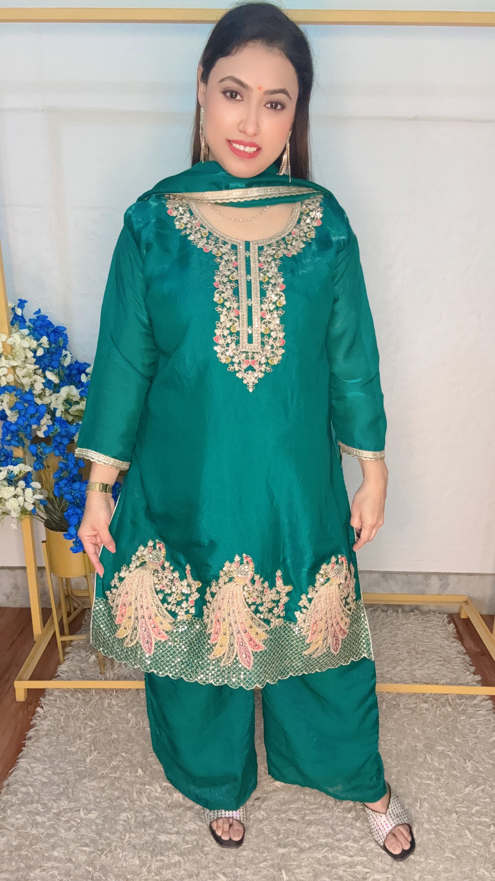 Peacock Daman 3pcs Suit