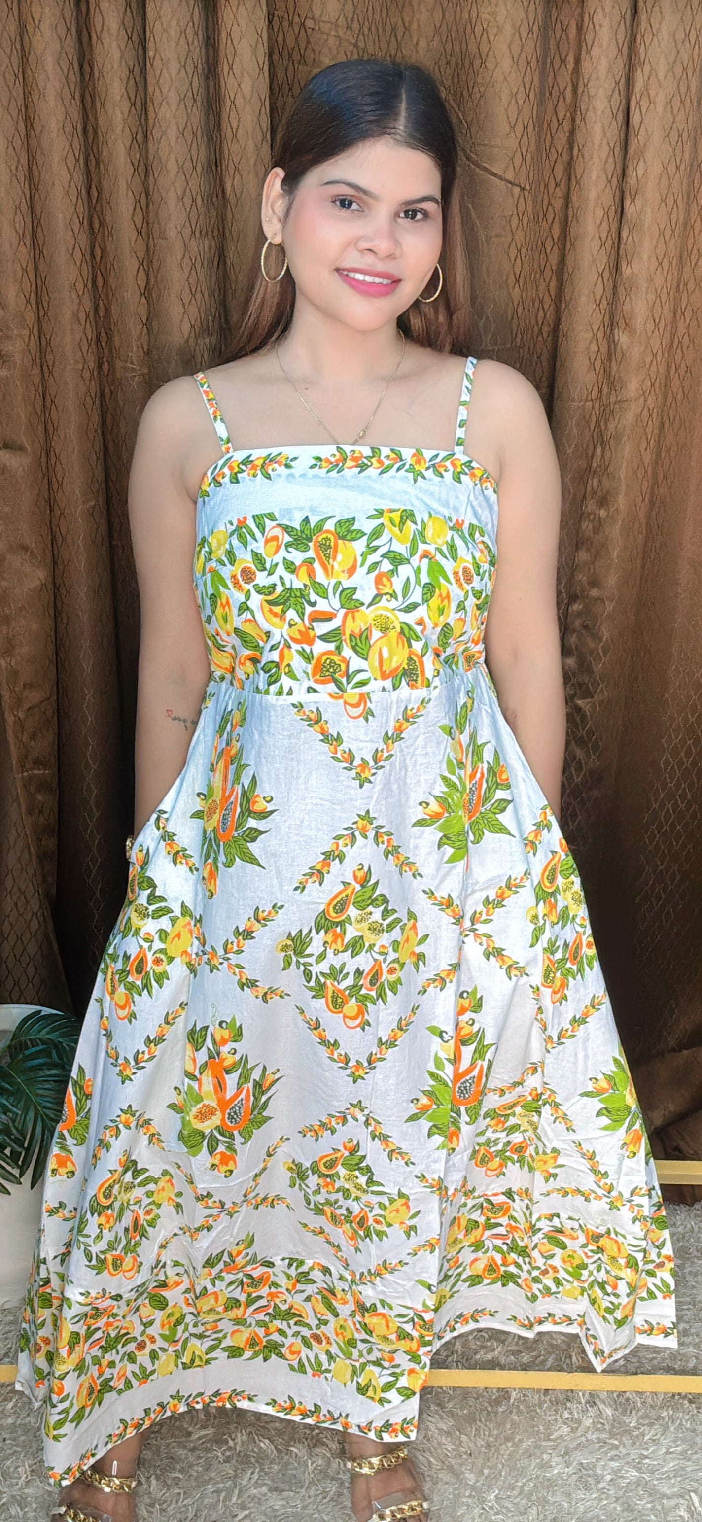 Blossom Breeze Cotton Full Length Dress