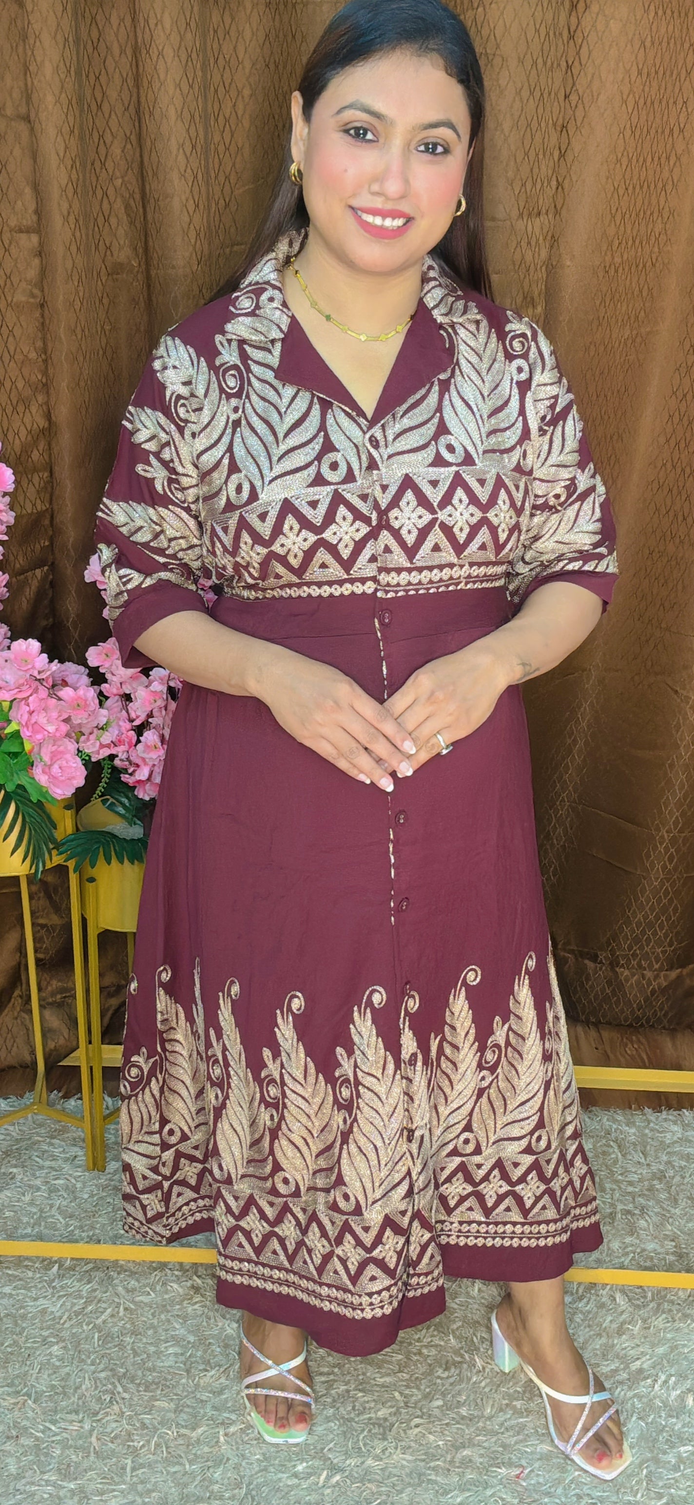 Regal Threads – Embroidered Elegance Dress