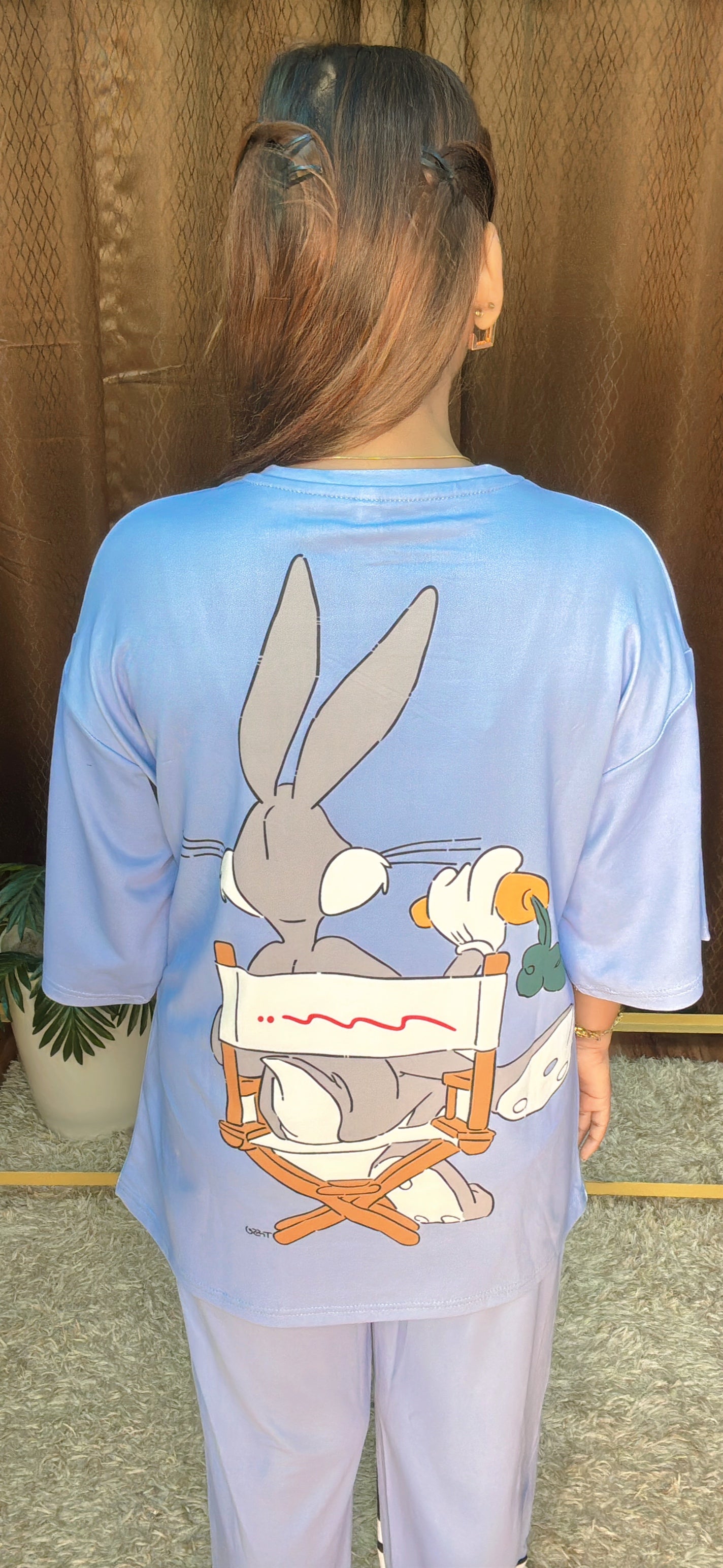 Imported Fabric Cartoon Print Daily Wear Cord Set