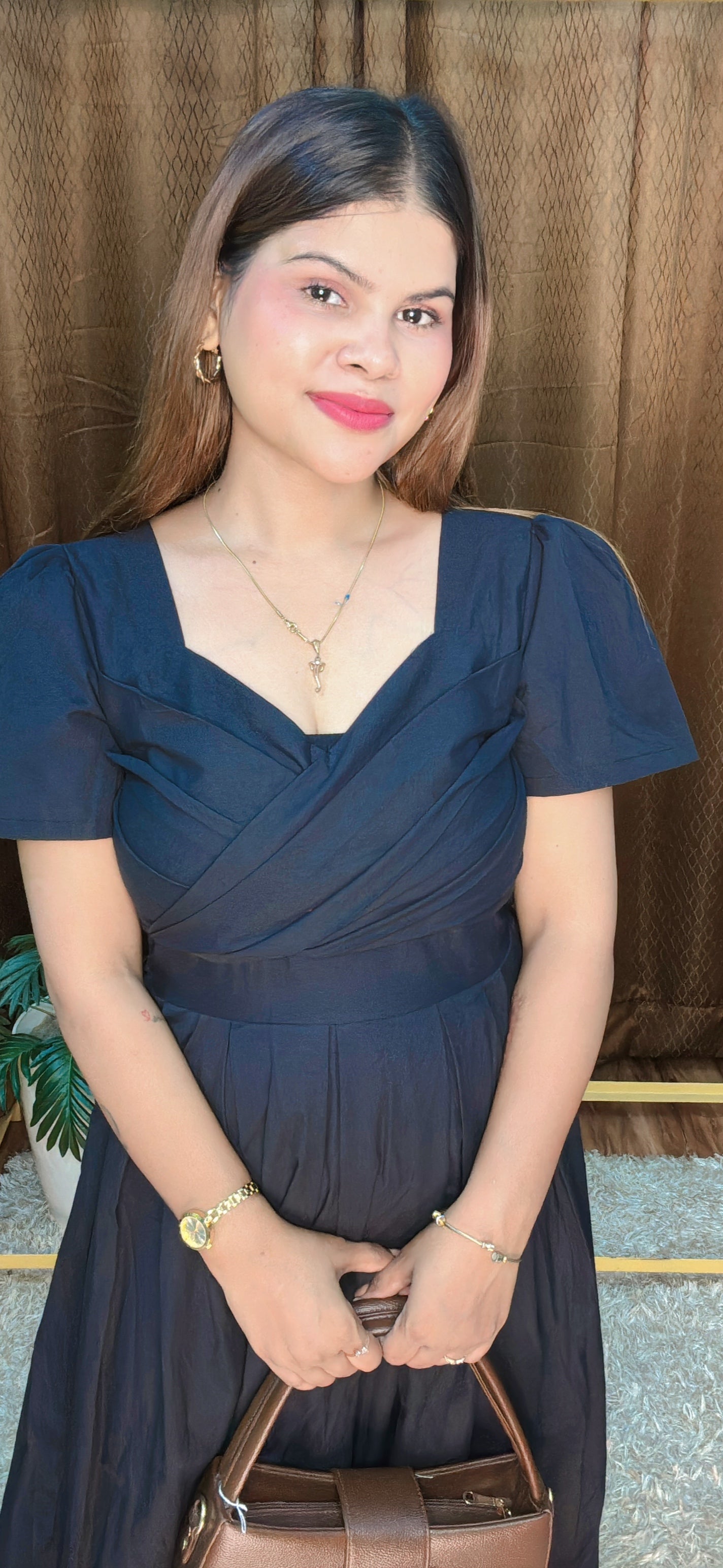 Pleated Pure Cotton Long Candy Dress