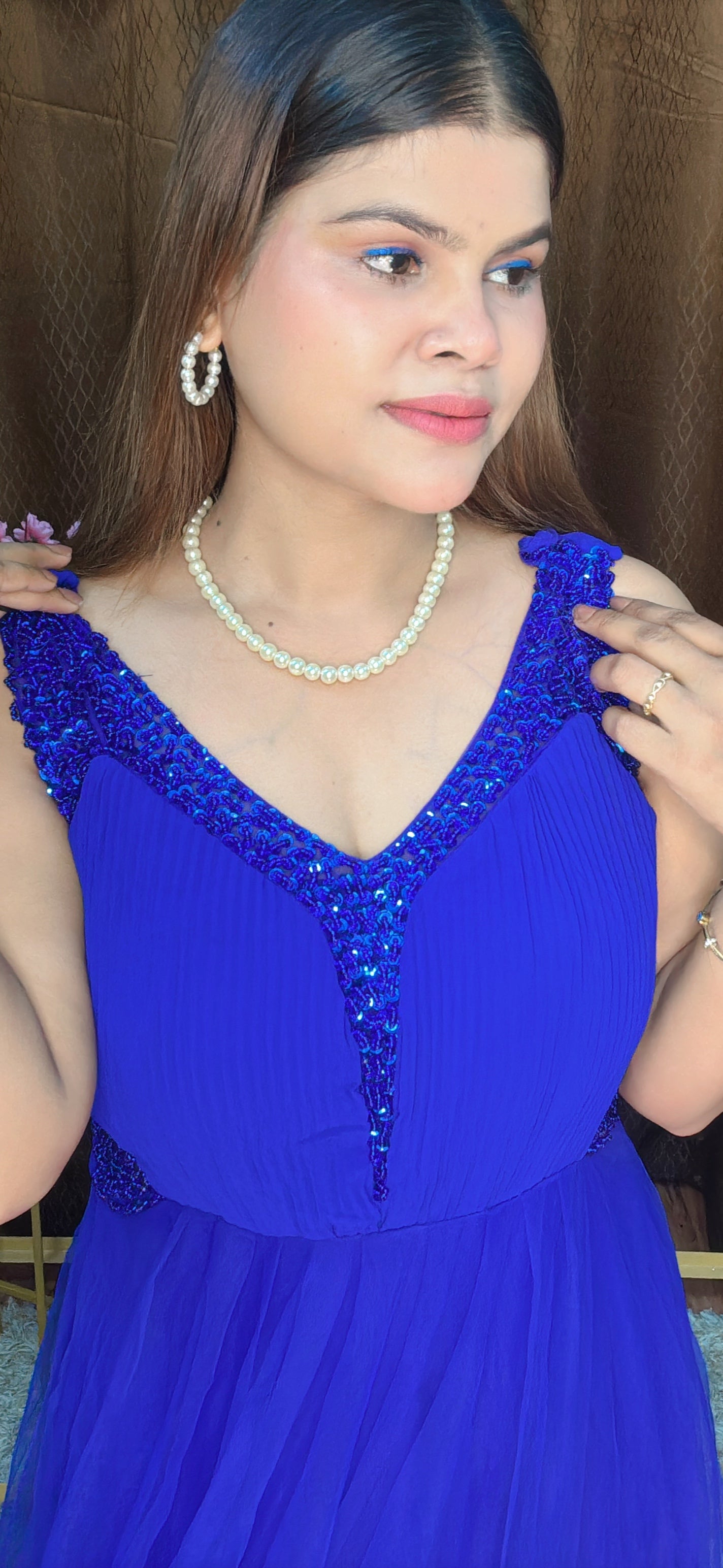 Royal Sapphire Evening Gown