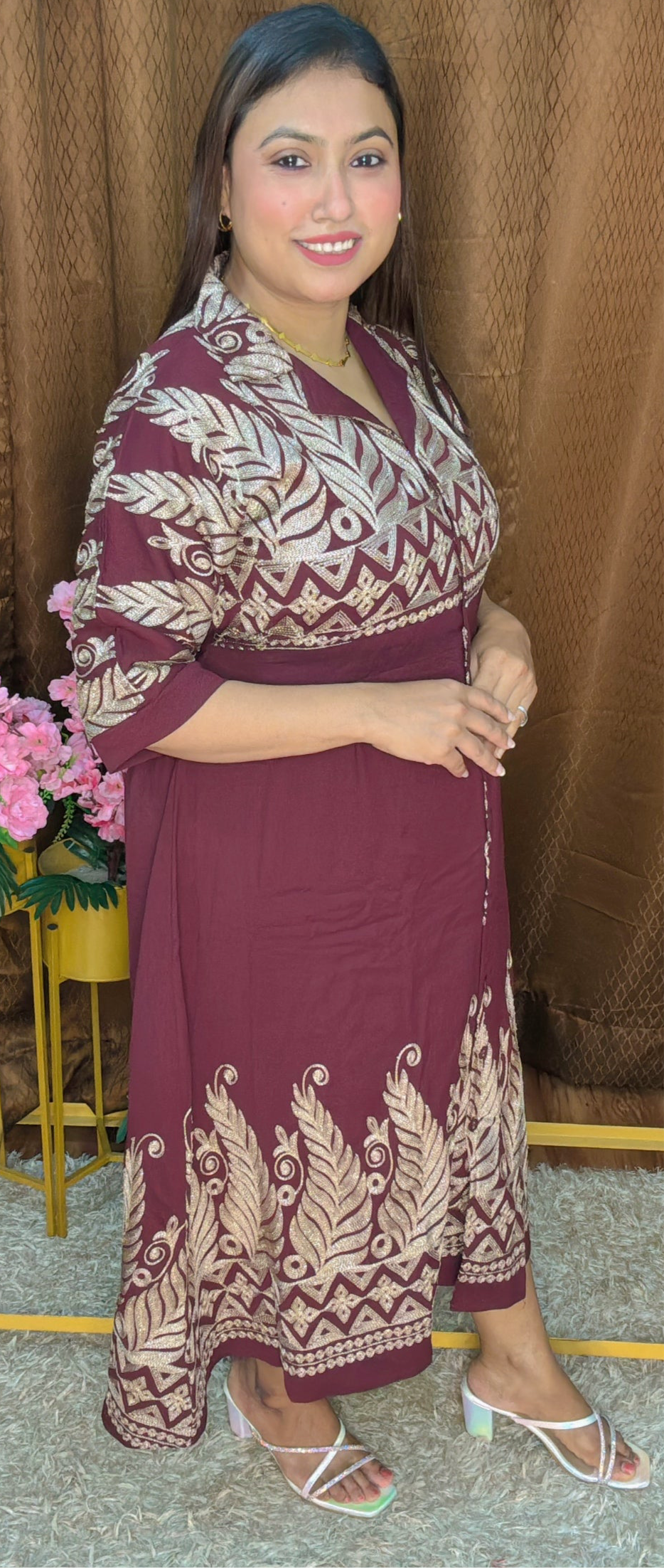 Regal Threads – Embroidered Elegance Dress