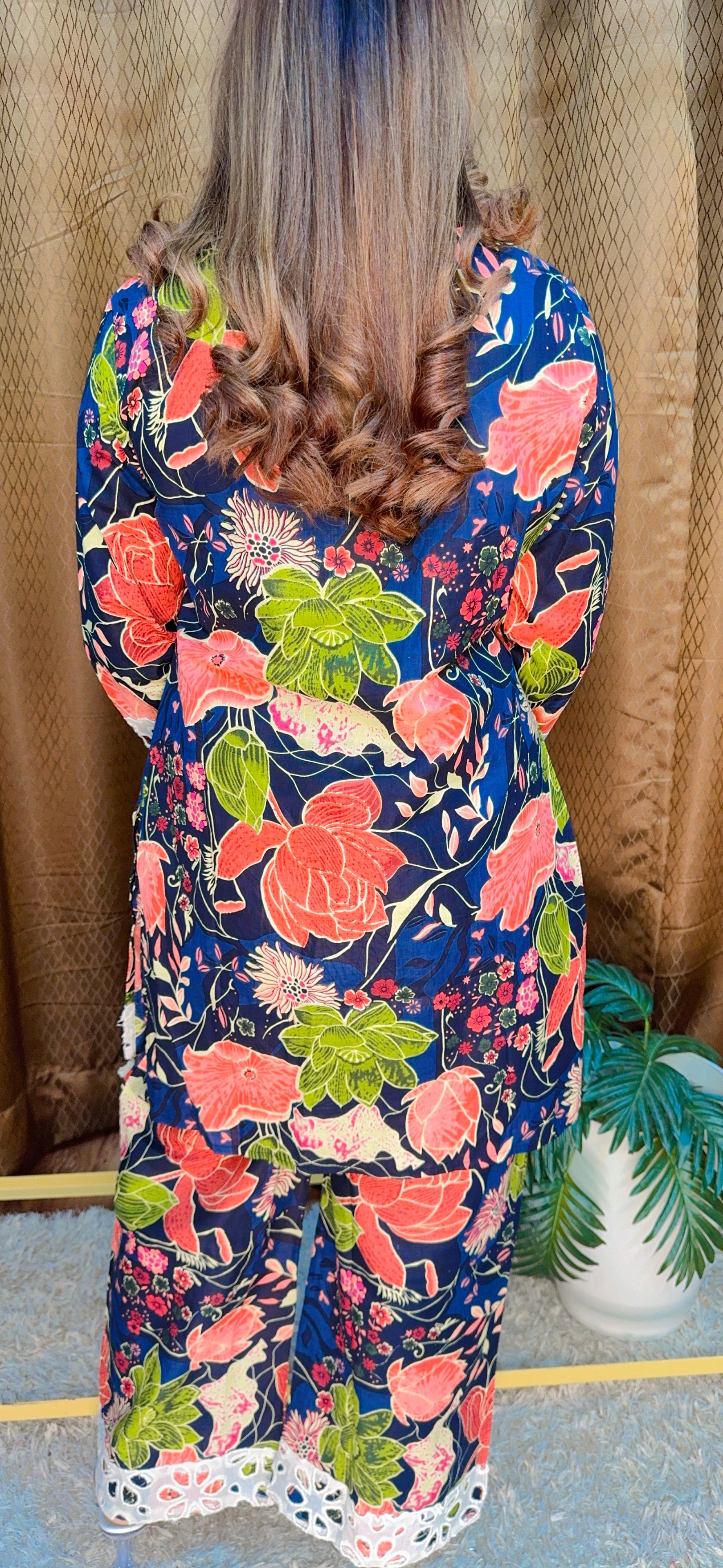 Sunshine Bloom Floral Co-ord Set with Crochet Detailing