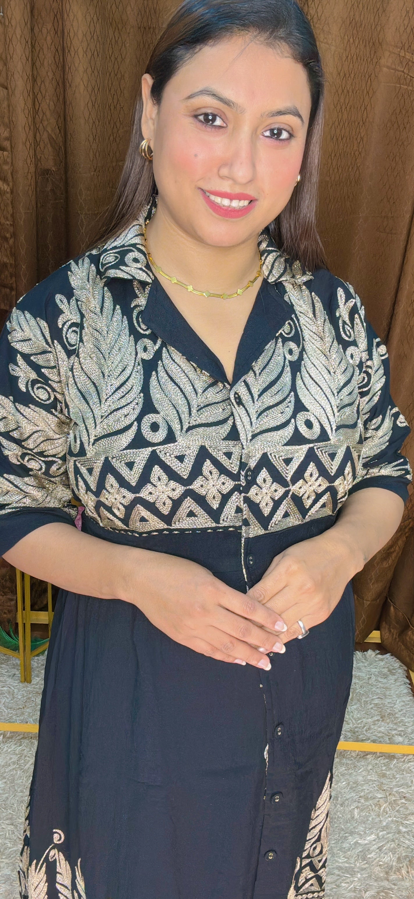 Regal Threads – Embroidered Elegance Dress