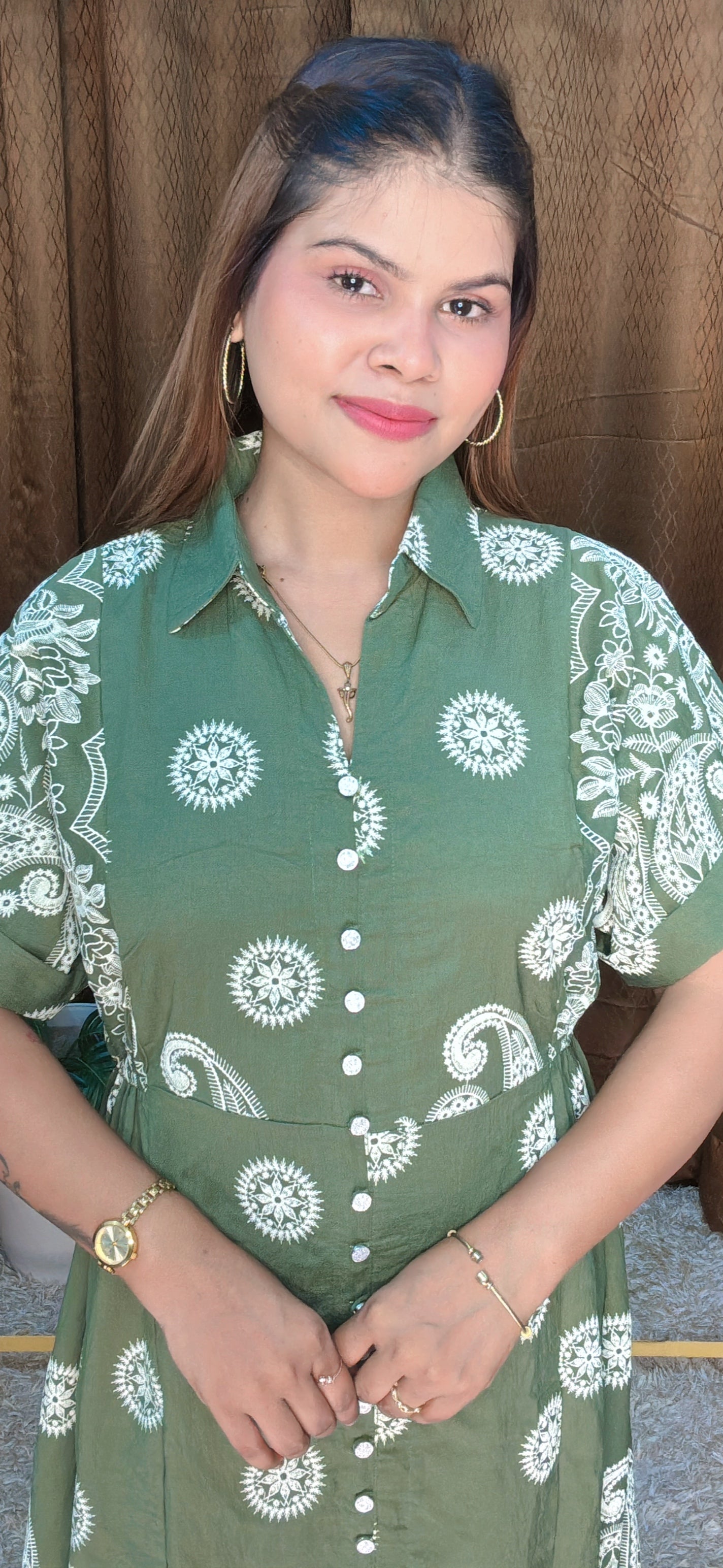 Elegant Summer Friendly Paisley Print A-Line Dress