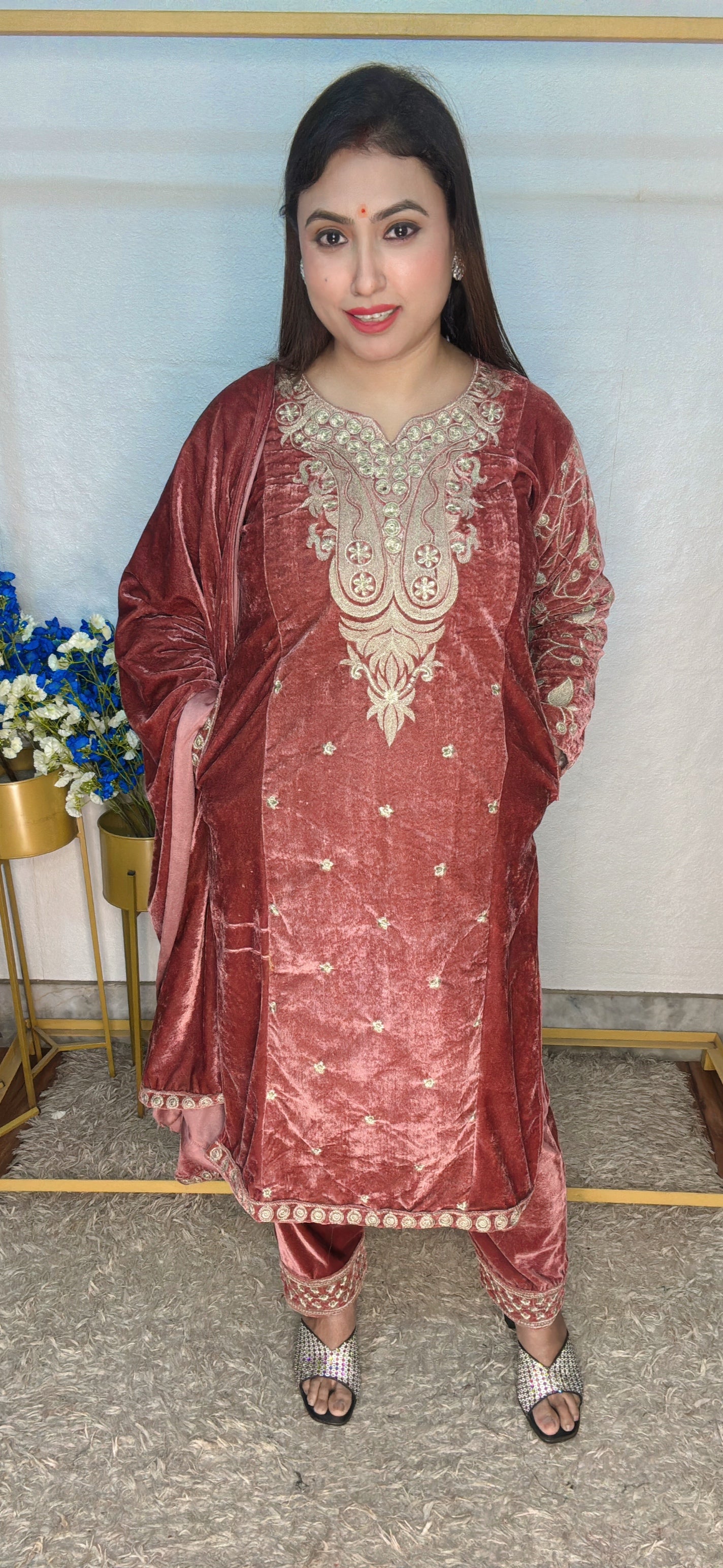 Velvet Machine Work Embroidery