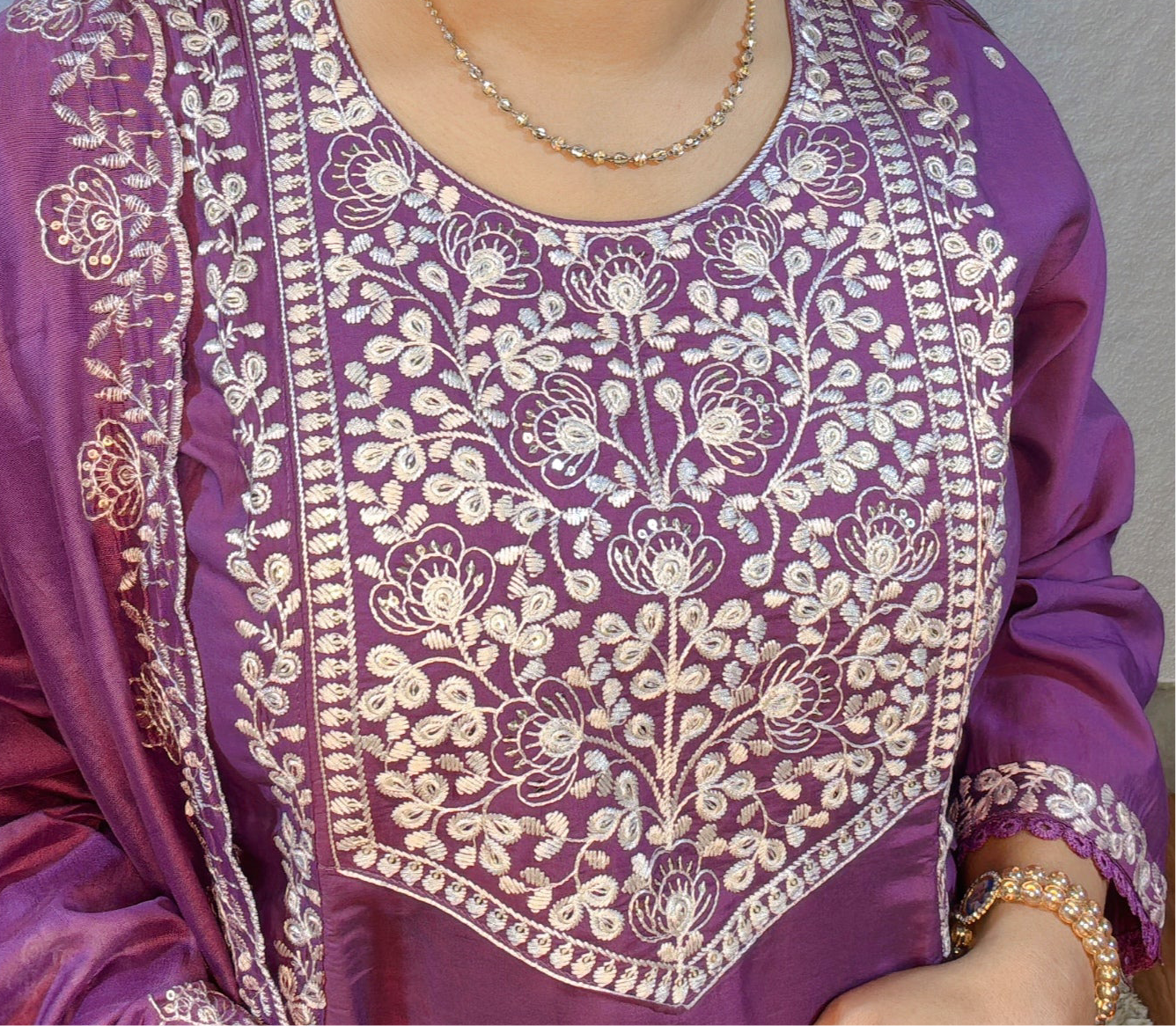 Embroidered Anarkali Suit Set