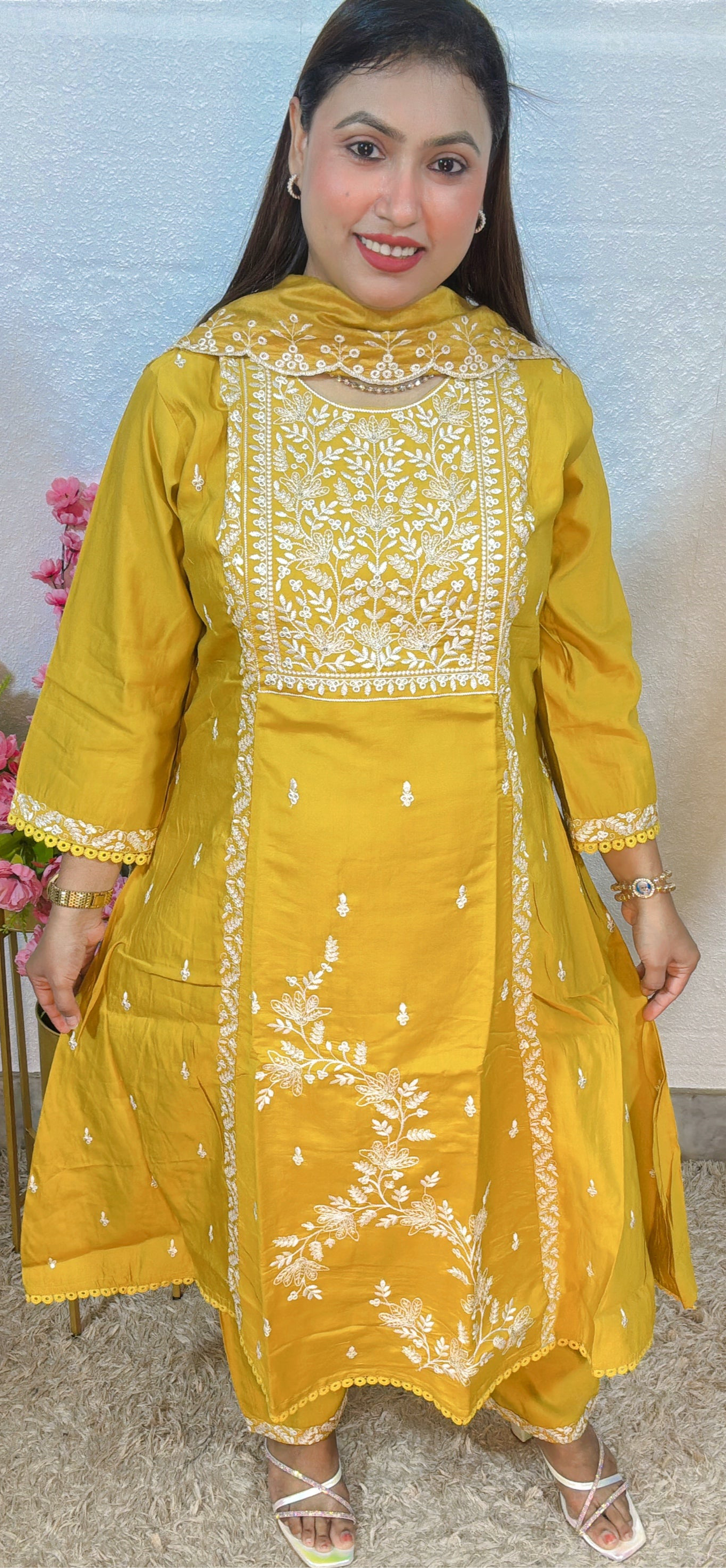 Embroidered Anarkali Suit Set