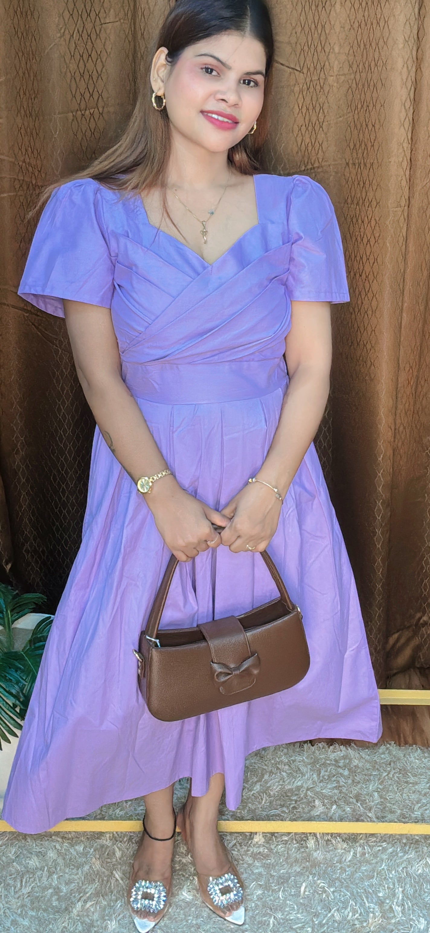 Pleated Pure Cotton Long Candy Dress