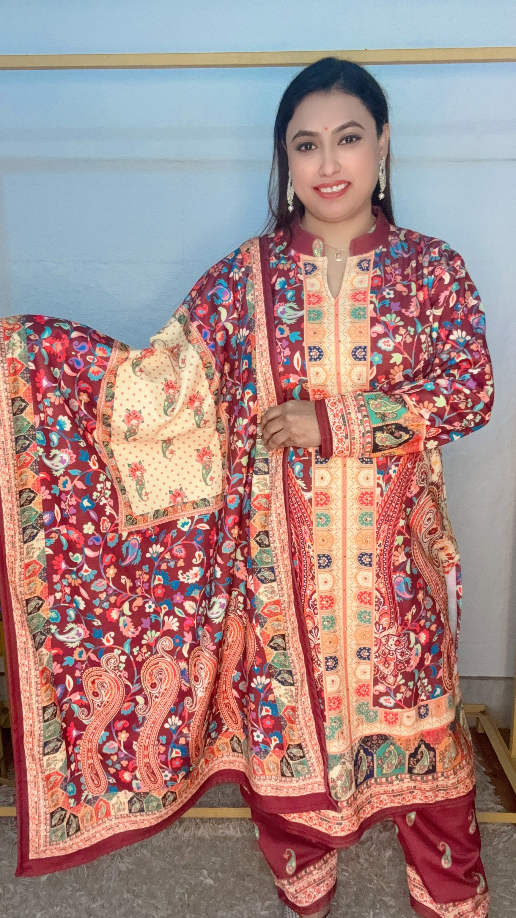 Premium Warm Wollen 3pcs Suit Multicolour