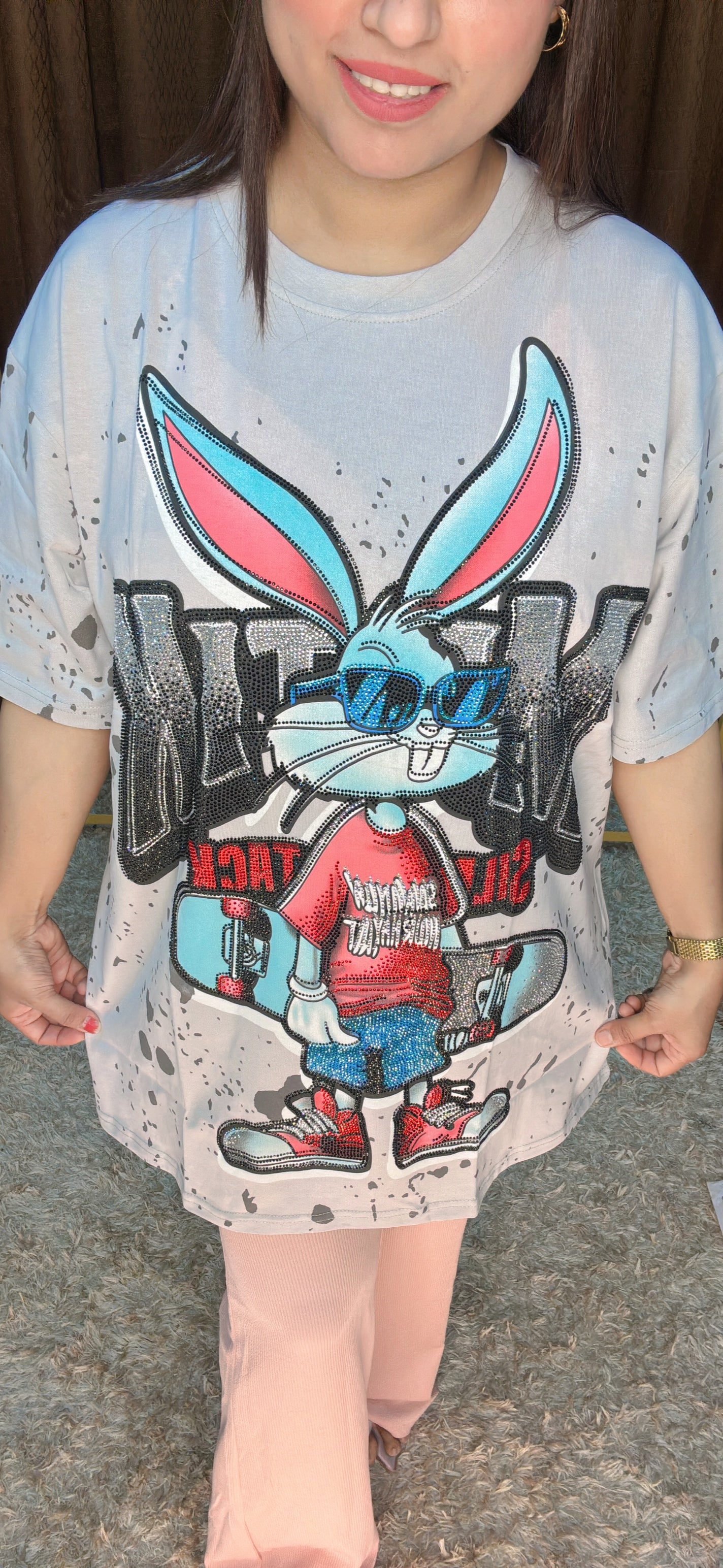 Cartoon Printed Over Size T Shirts