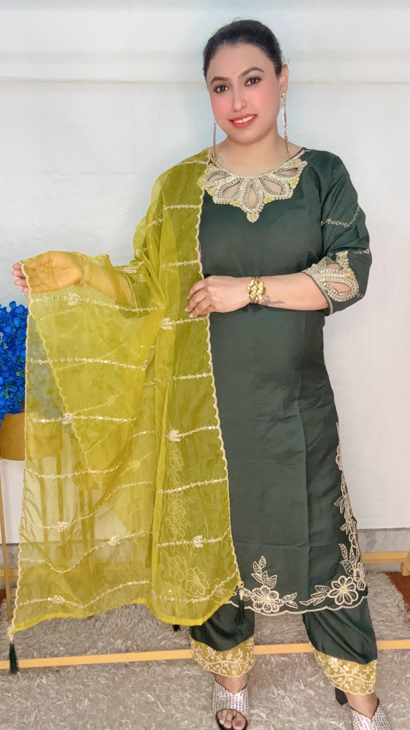 Gala Cutwork With Handwork 3pcs Set