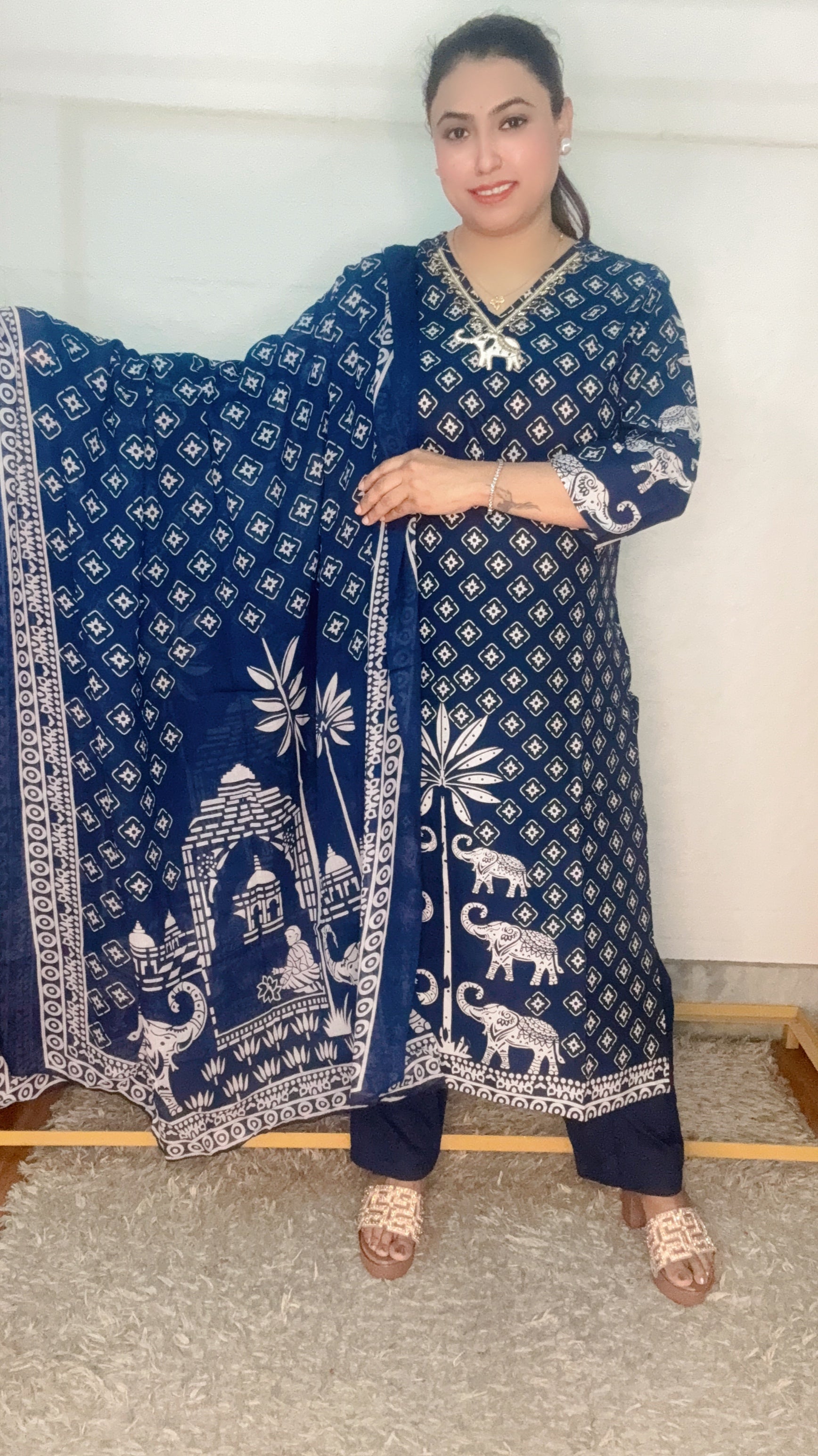 Elephant Design Pure Cotton Suit Set