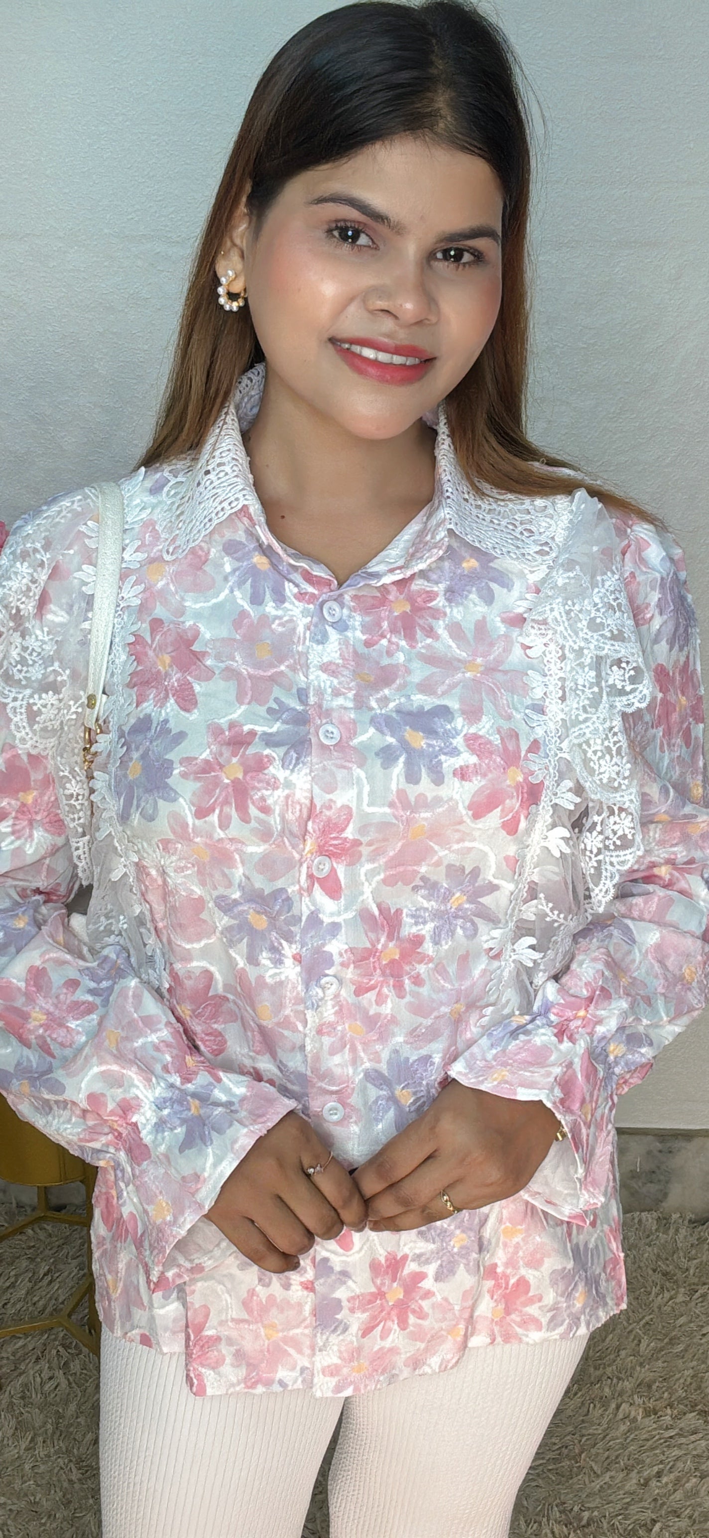Pastel Bloom Lace Shirt