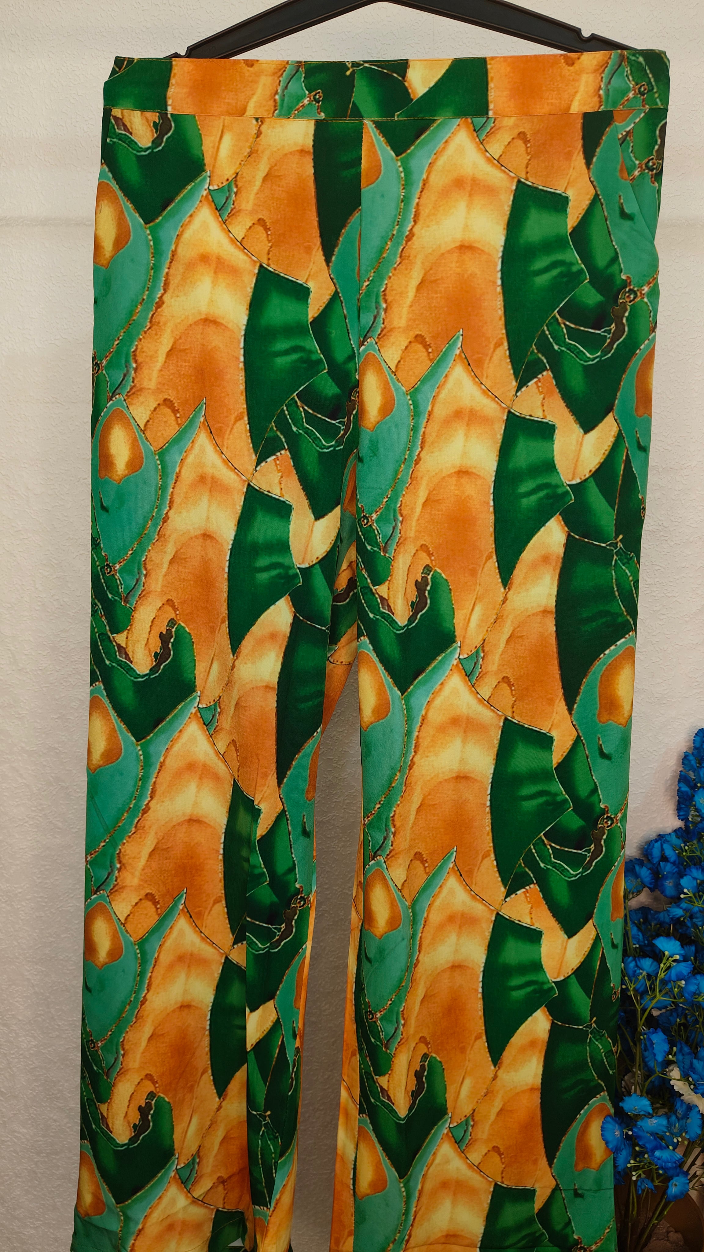 Marble Printed Crape Fabric Cord Set