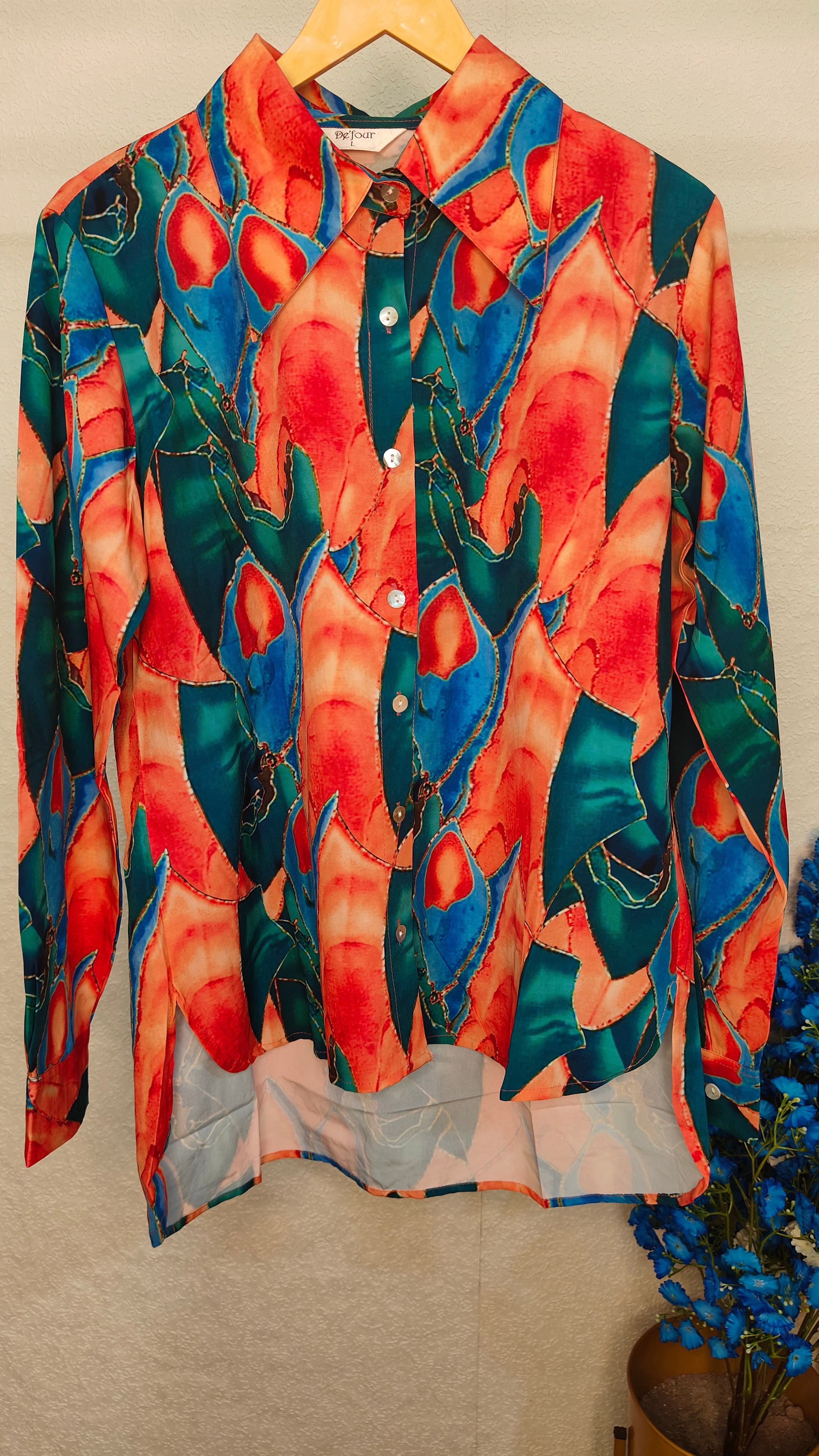 Marble Printed Crape Fabric Cord Set