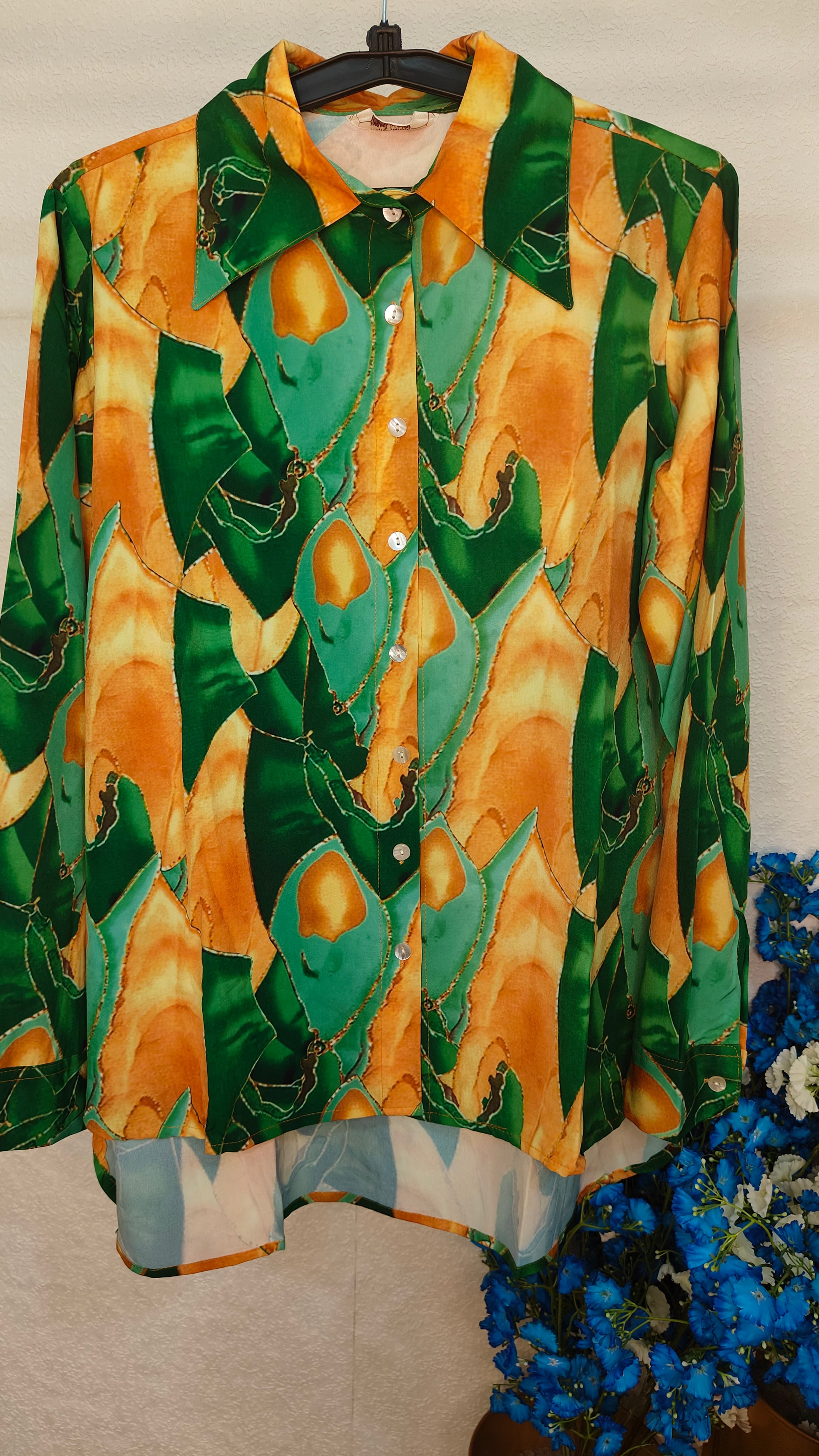 Marble Printed Crape Fabric Cord Set