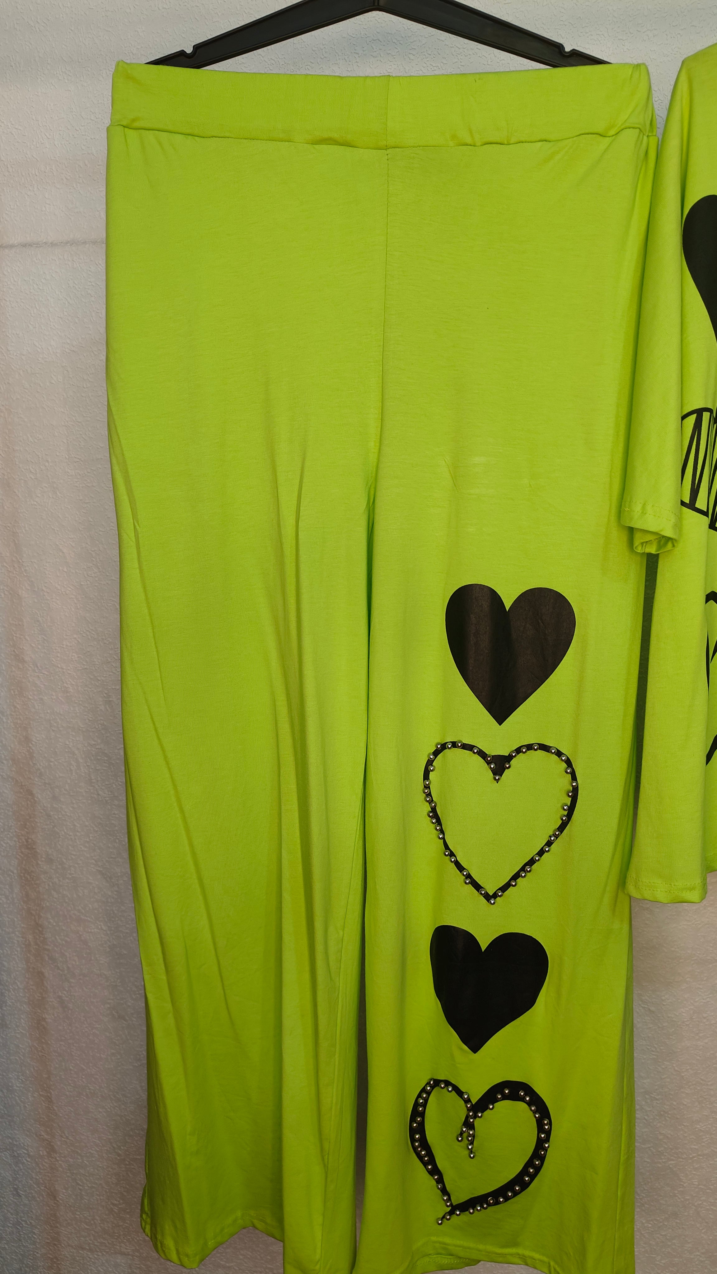 Black Heart Design With Moti Work Cord Set