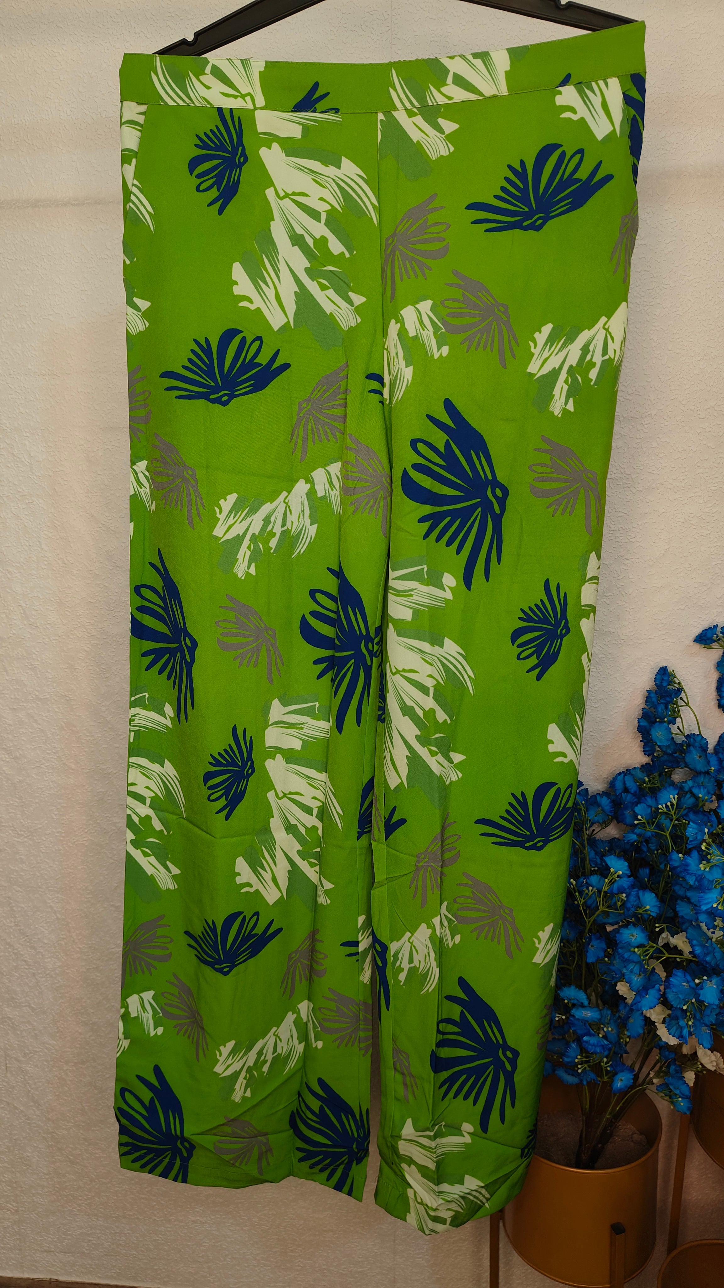 Leaf Digital Printed Crape Fabric Cord Set