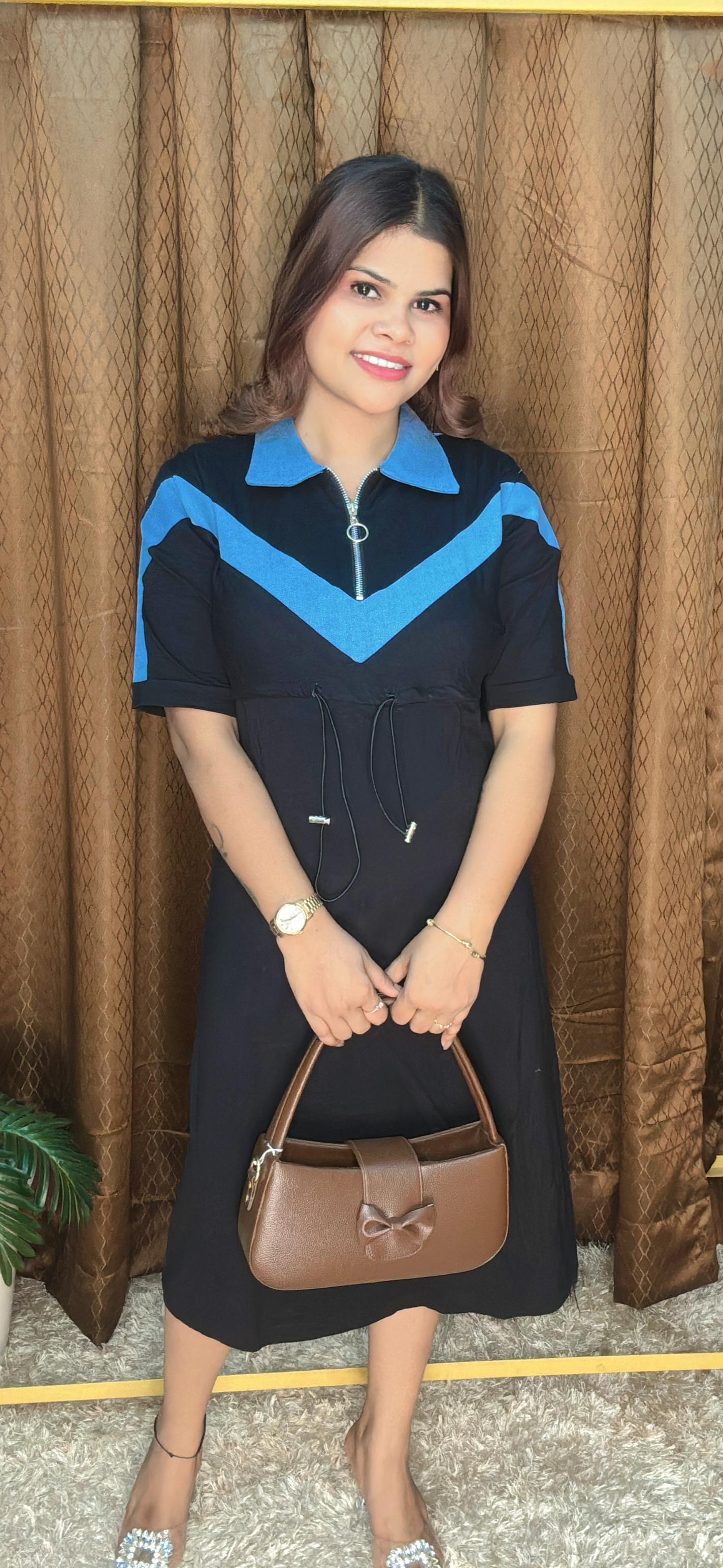 Imported fabric Long T Shirt Style Tunic Dress